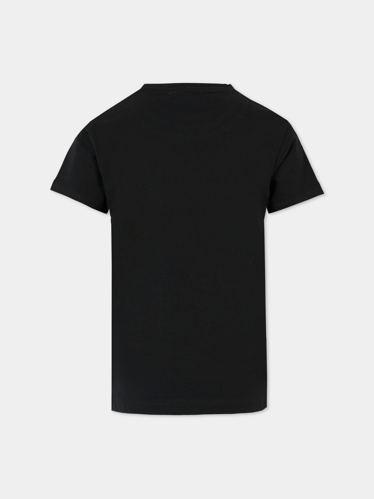 T-shirt nera per bambina con corona,Richmond,RGA25051TS BLACK