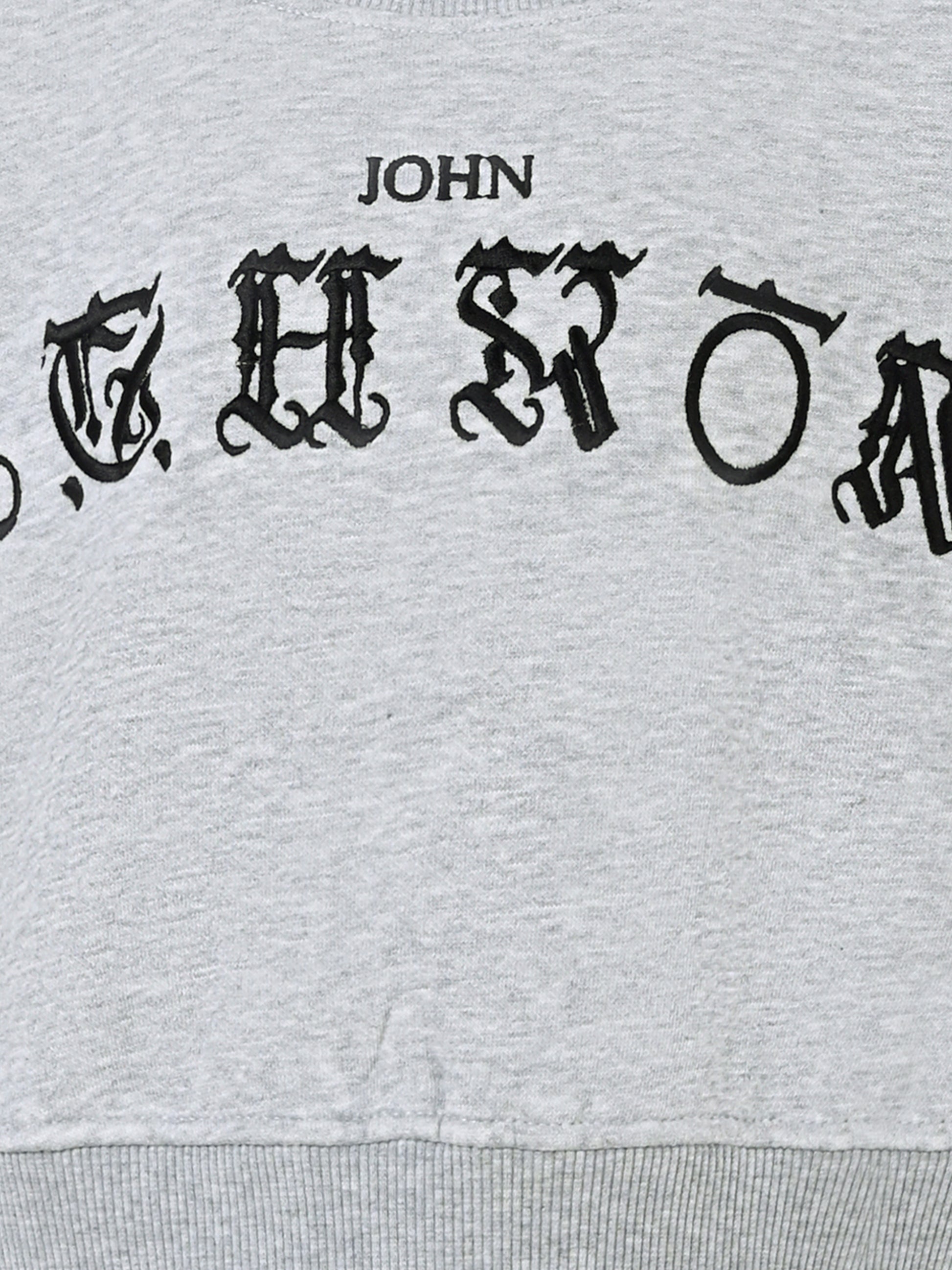 Felpa crop grigia per bambina con logo ricamato,Richmond,RGA25034FE GREY MELANGE