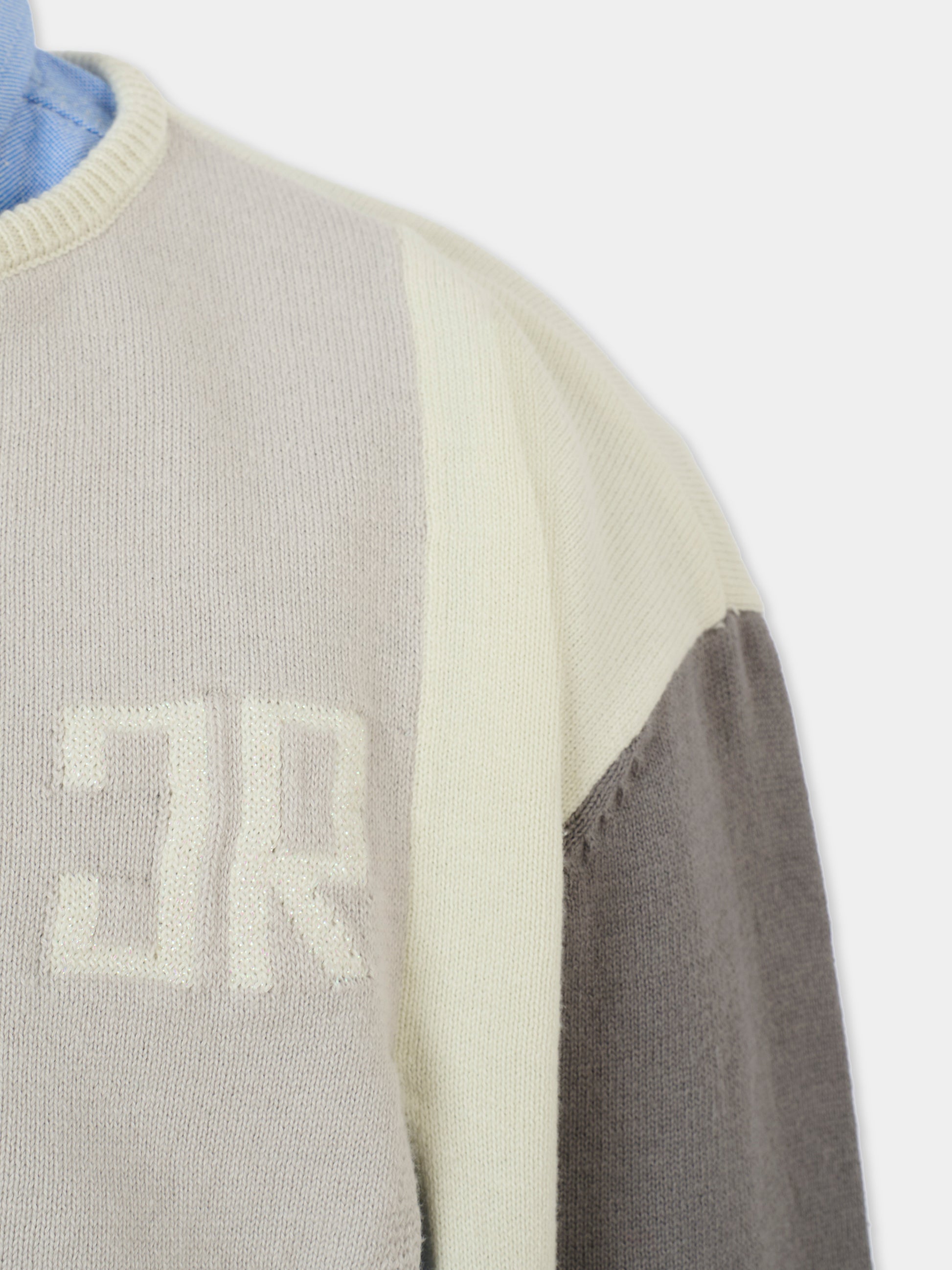 Maglione multicolor per bambina con logo,Richmond,RGA25172MA BLUE VAPOR