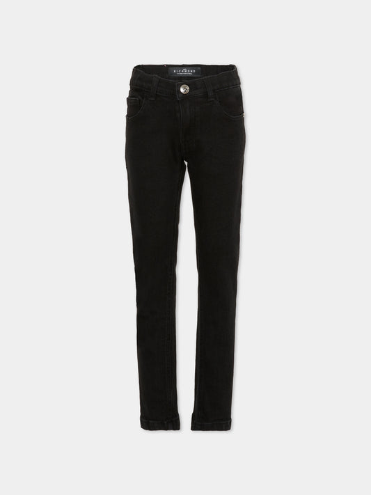 Jeans neri per bambina con logo,Richmond,RGA25253JE DENIM BLACK