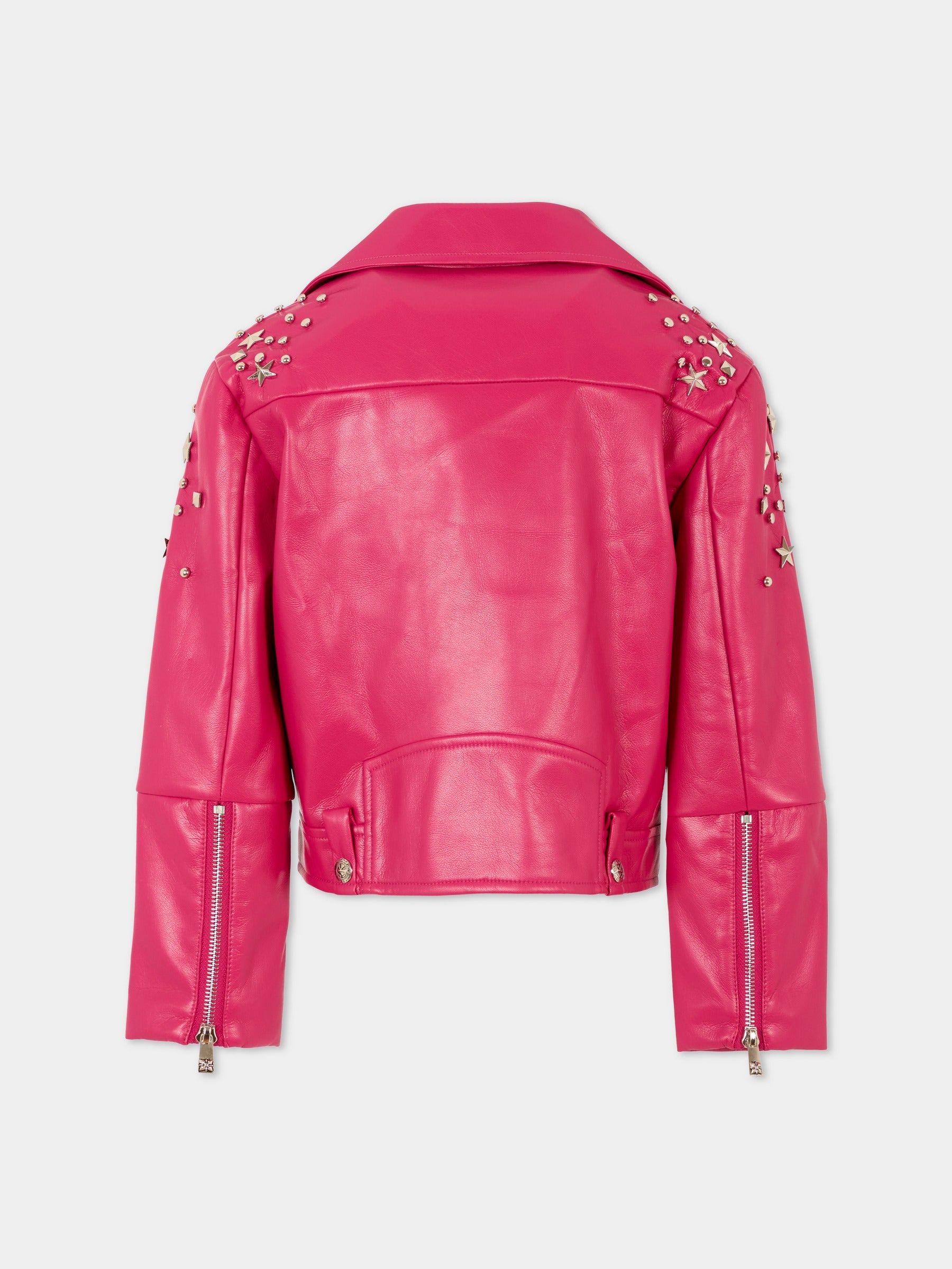 Giubbotto in ecopelle fuchsia per bambina con borchie,Richmond,RGA25202GB VIVACIOUS