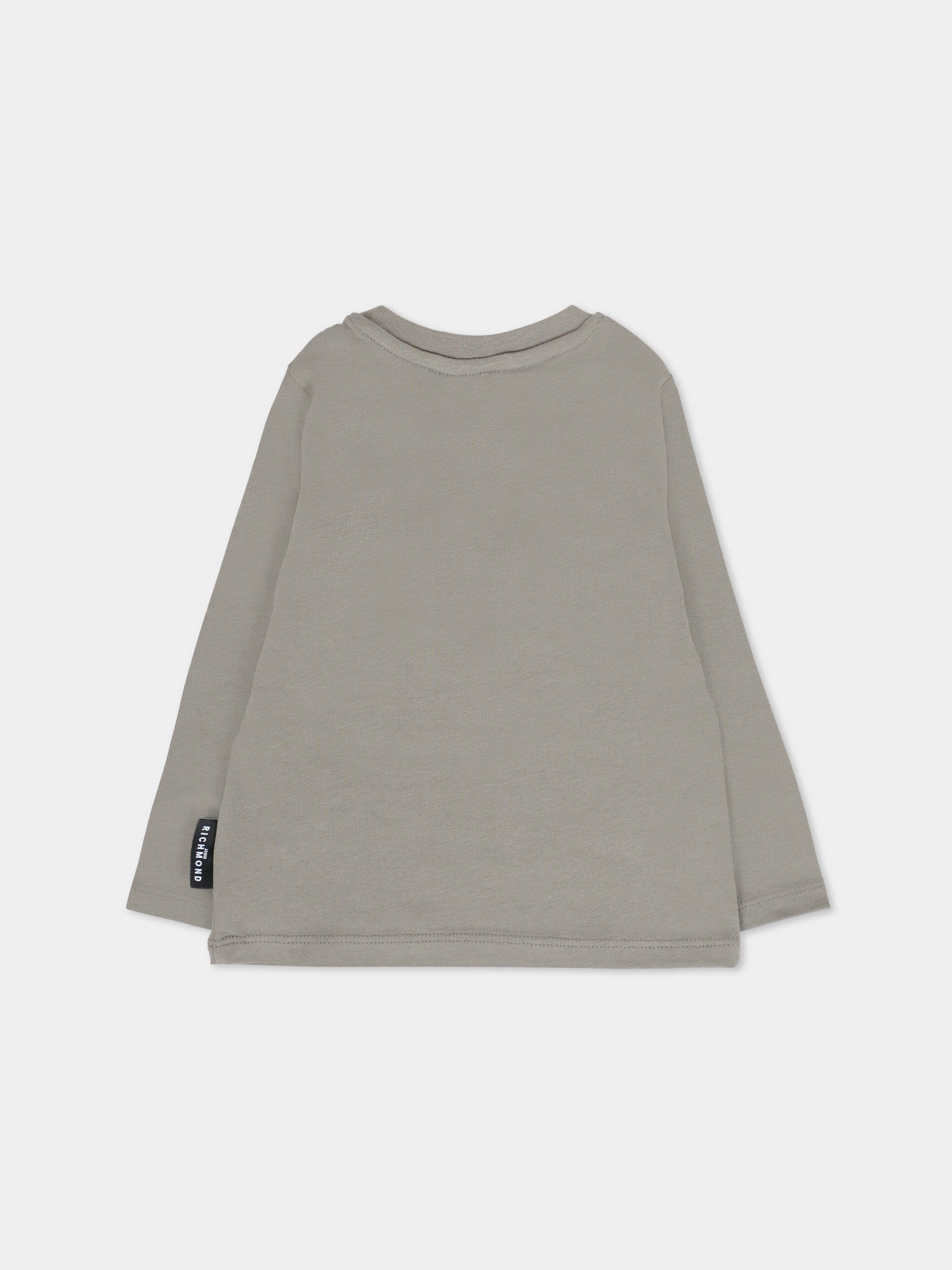 T-shirt grigia per neonato con logo,Richmond,RIA25004TS GREY STEEL