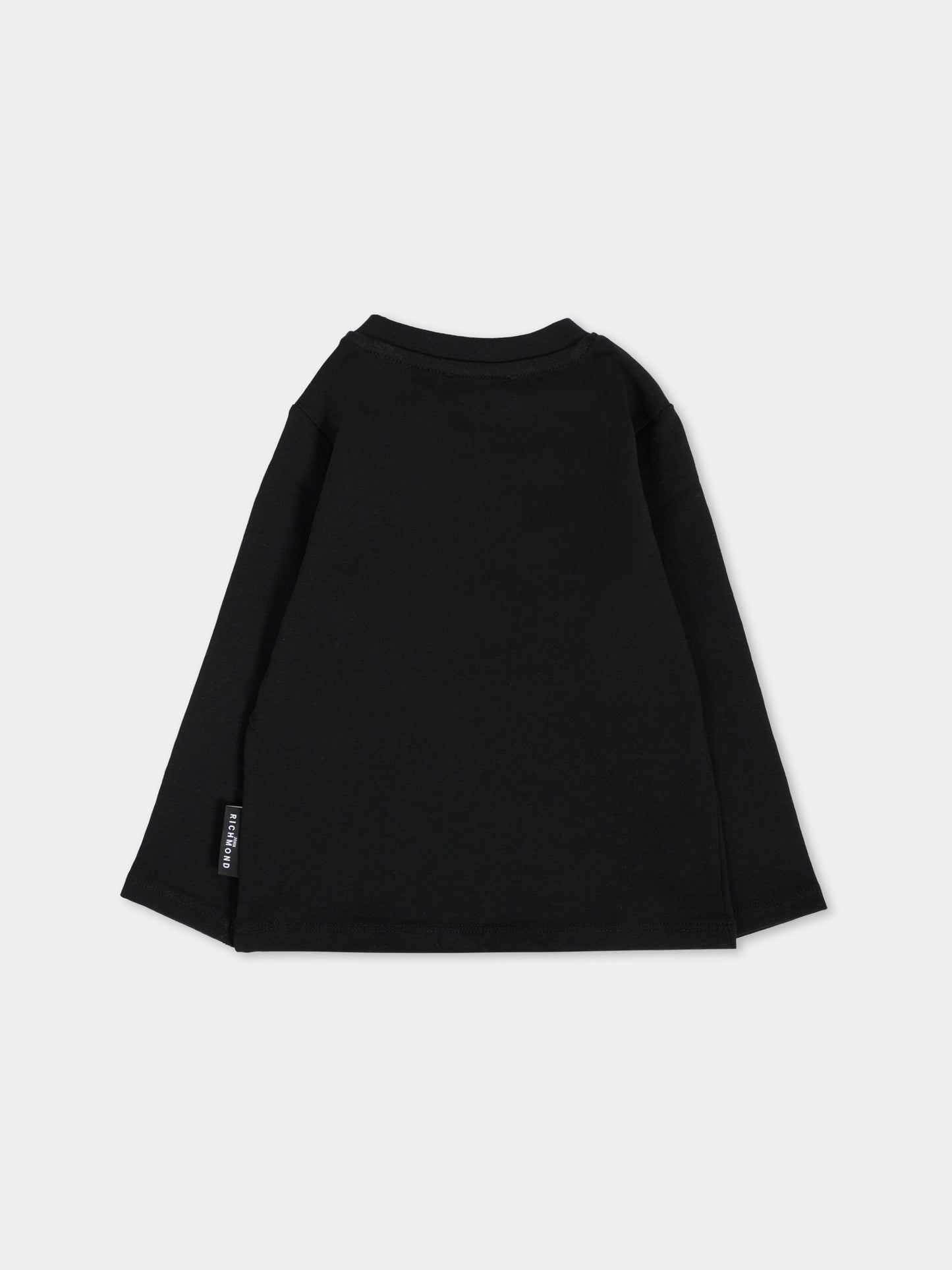 T-shirt nera per neonati con logo,Richmond,RIA25012TS BLACK