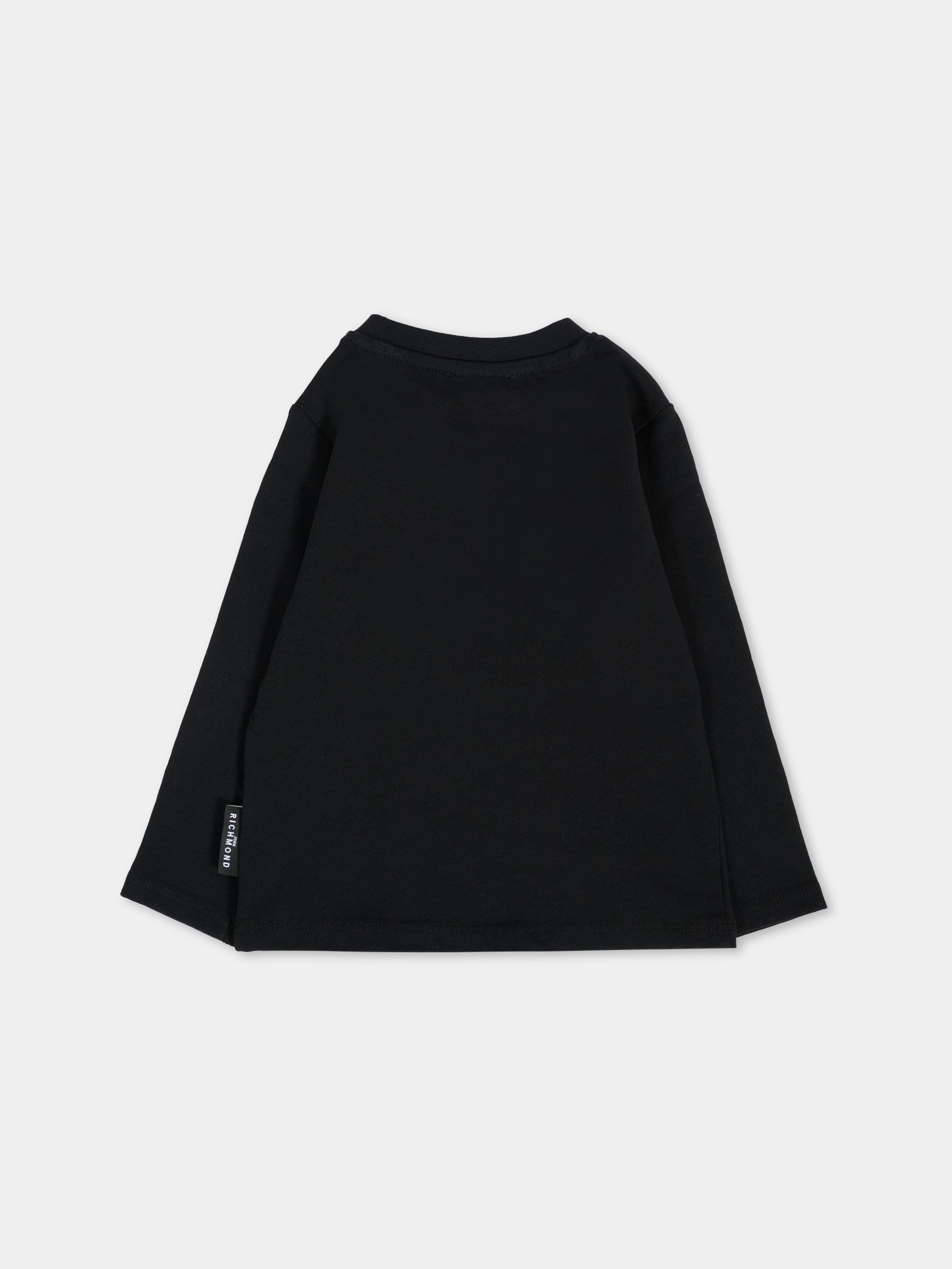 T-shirt nera per neonati con logo,Richmond,RIA25012TS BLACK