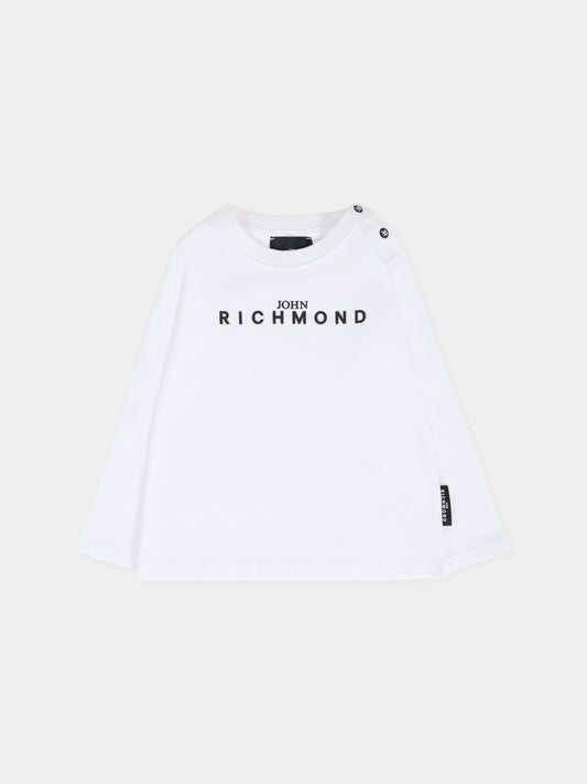 T-shirt bianca per neonati con logo,Richmond,RIA25012TS WHITE