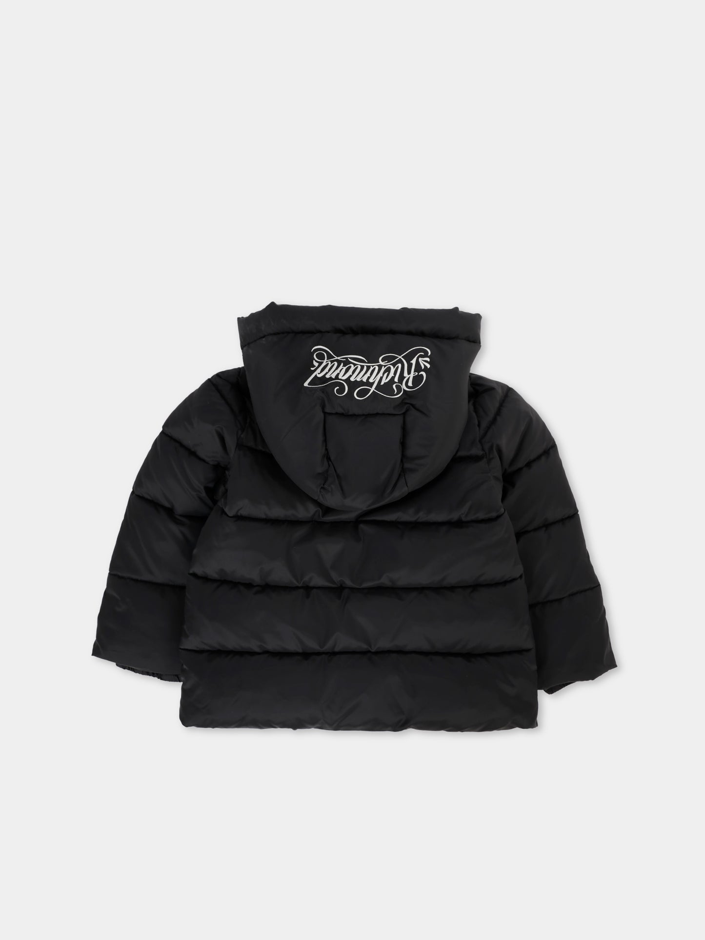 Piumino nero per neonati con logo ricamato,Richmond,RIA25030PI BLACK