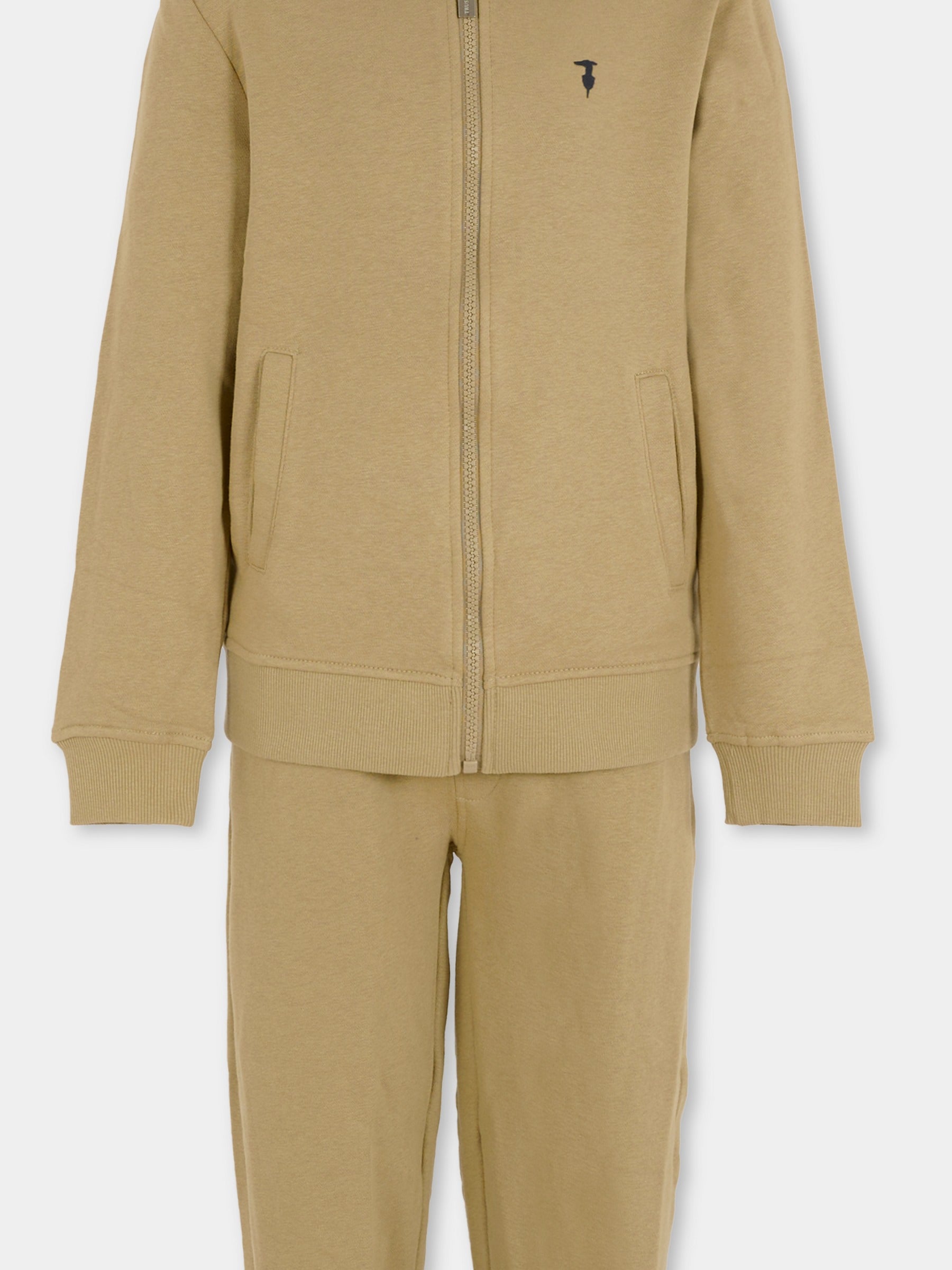 Completo beige per bambino con logo,Trussardi Junior,TBA25001CF CHINCHILLA