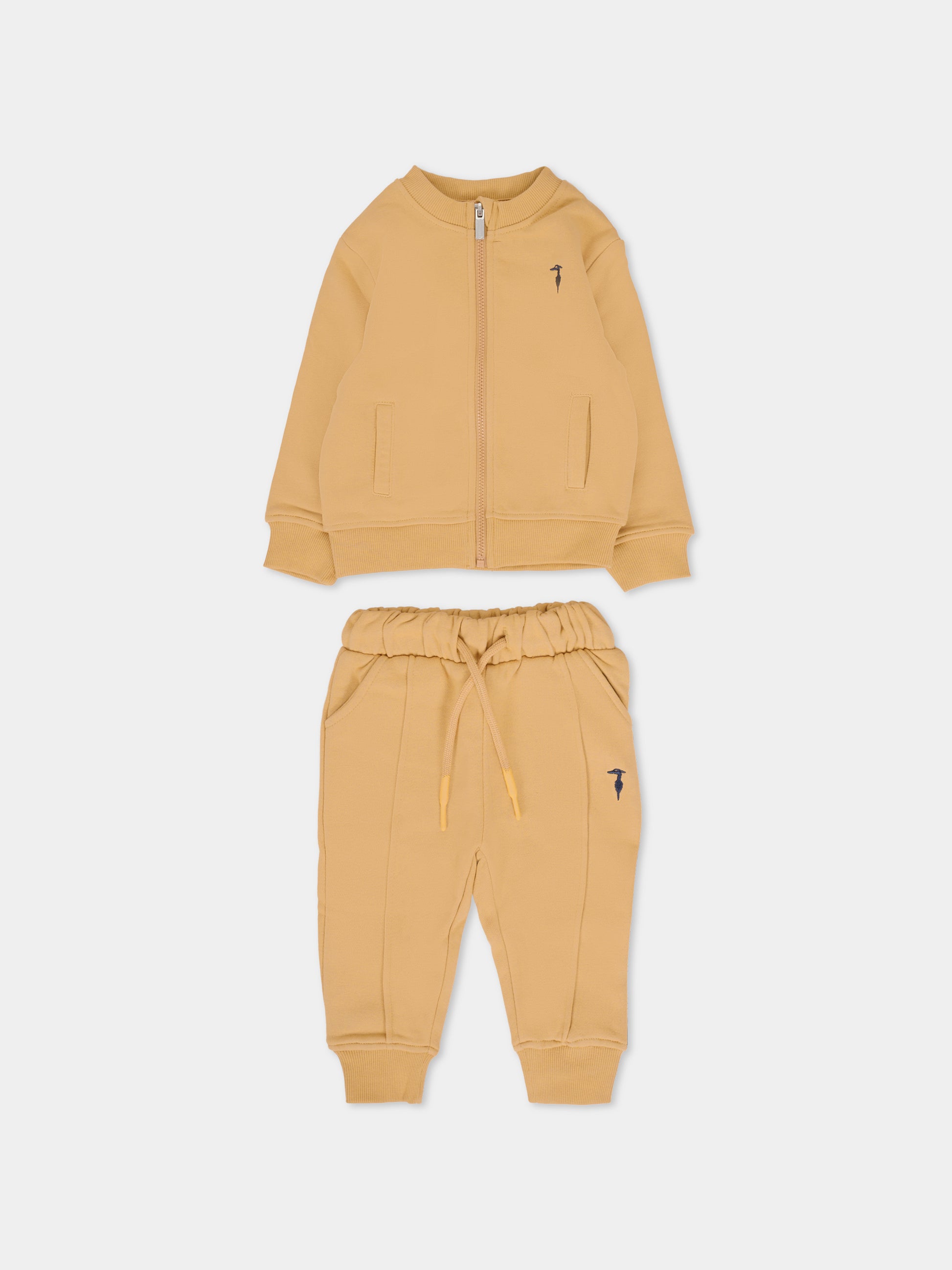 Completo beige per neonato con logo,Trussardi Junior,TIA25019CF APPLE CINNAMON