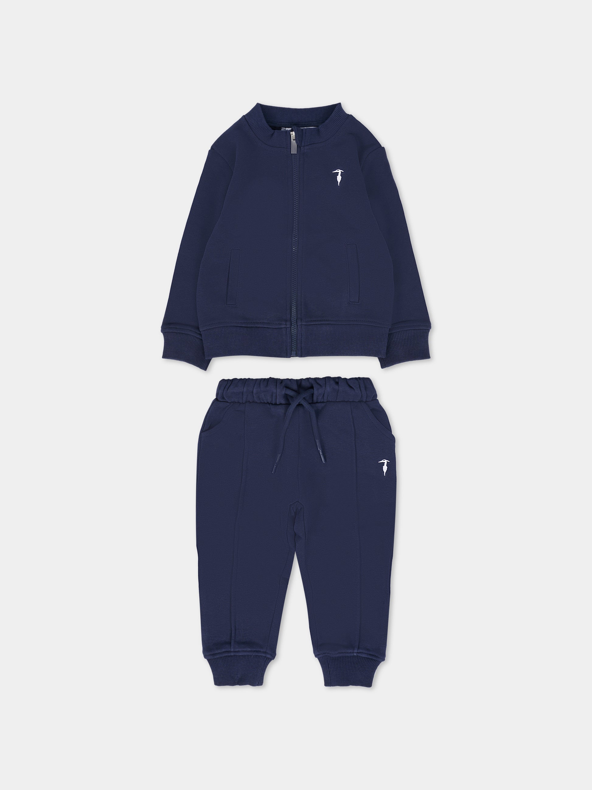 Completo blu per neonato con logo,Trussardi Junior,TIA25019CF PEACOAT