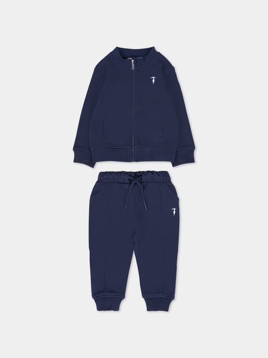 Completo blu per neonato con logo,Trussardi Junior,TIA25019CF PEACOAT