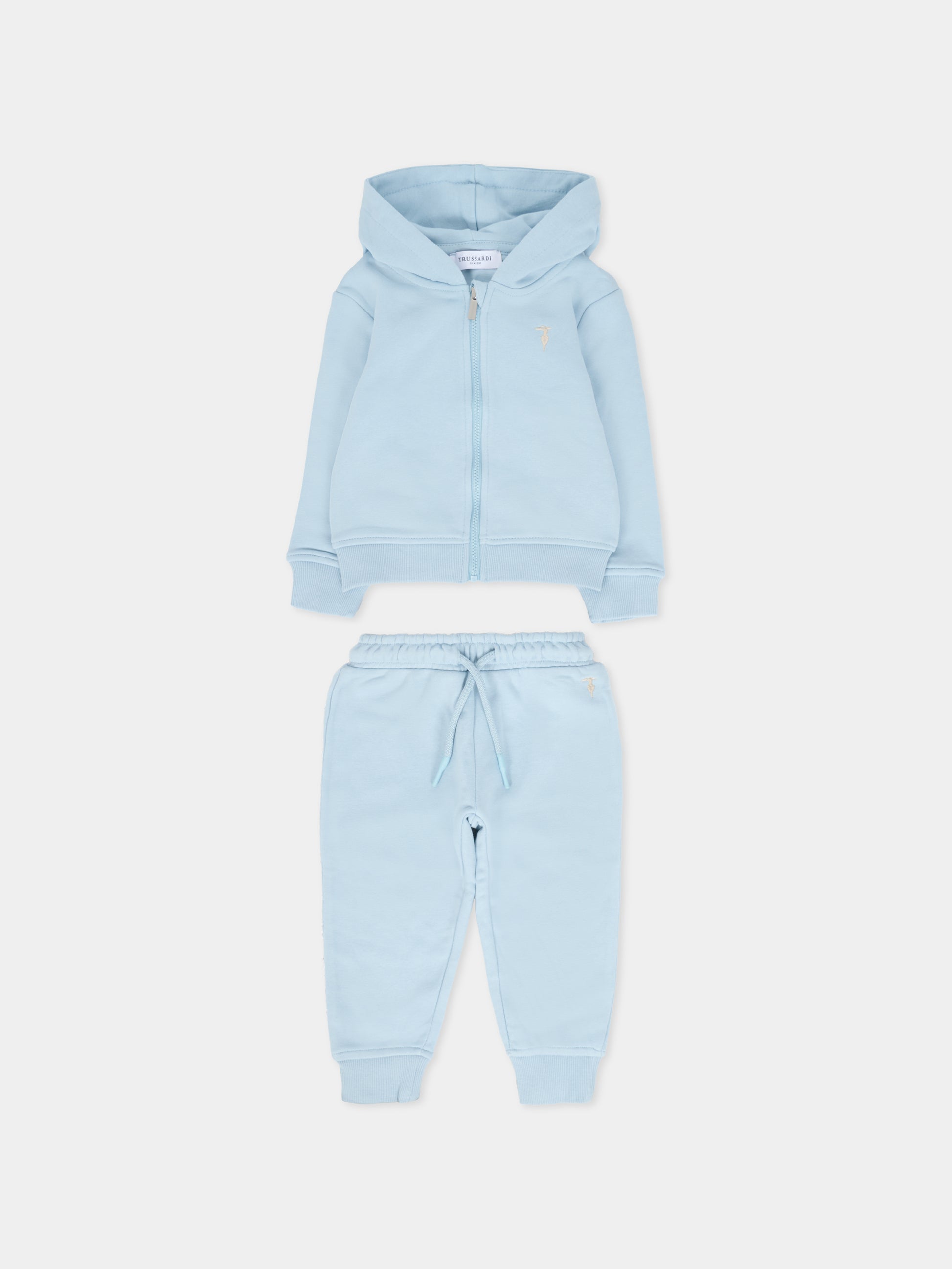 Completo celeste per neonato con logo,Trussardi Junior,TIA25002CF BLUE STERLING