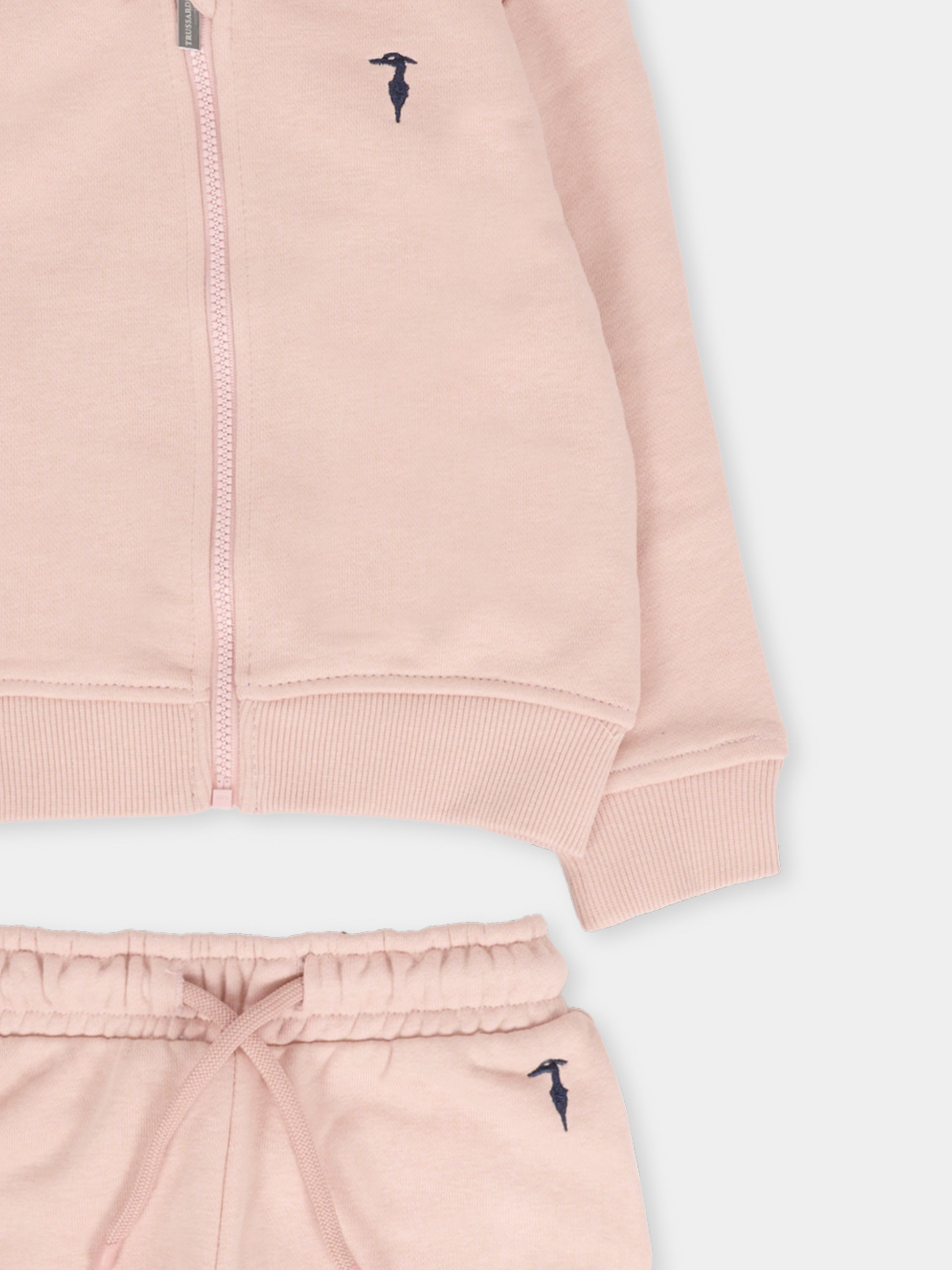 Completo rosa per neonata con logo,Trussardi Junior,TIA25002CF ROSE SMOKE