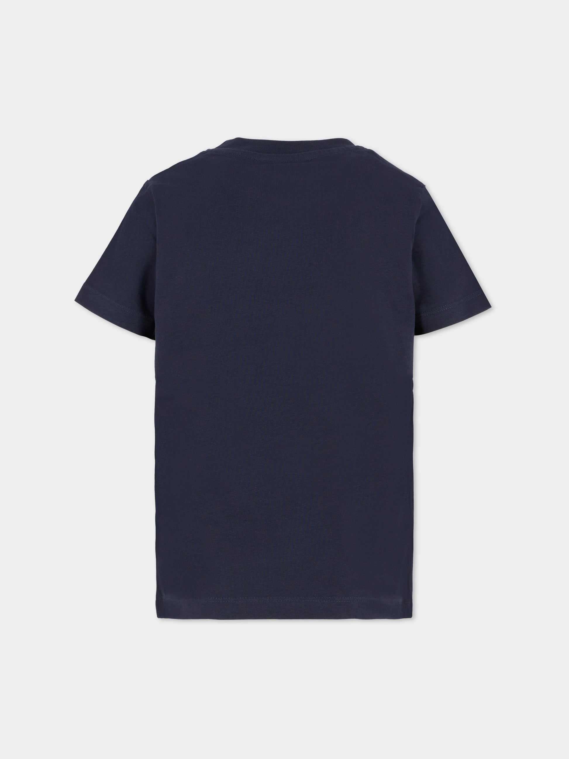 T-shirt blu per bambino con logo,Trussardi Junior,TBA25003TS PEACOAT