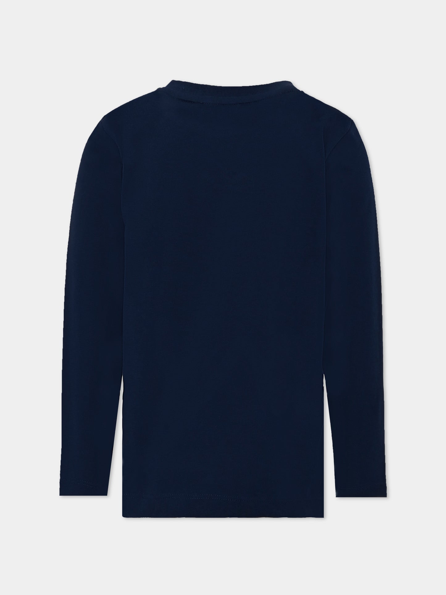 T-shirt blu per bambino con logo,Trussardi Junior,TBA25044TS PEACOAT