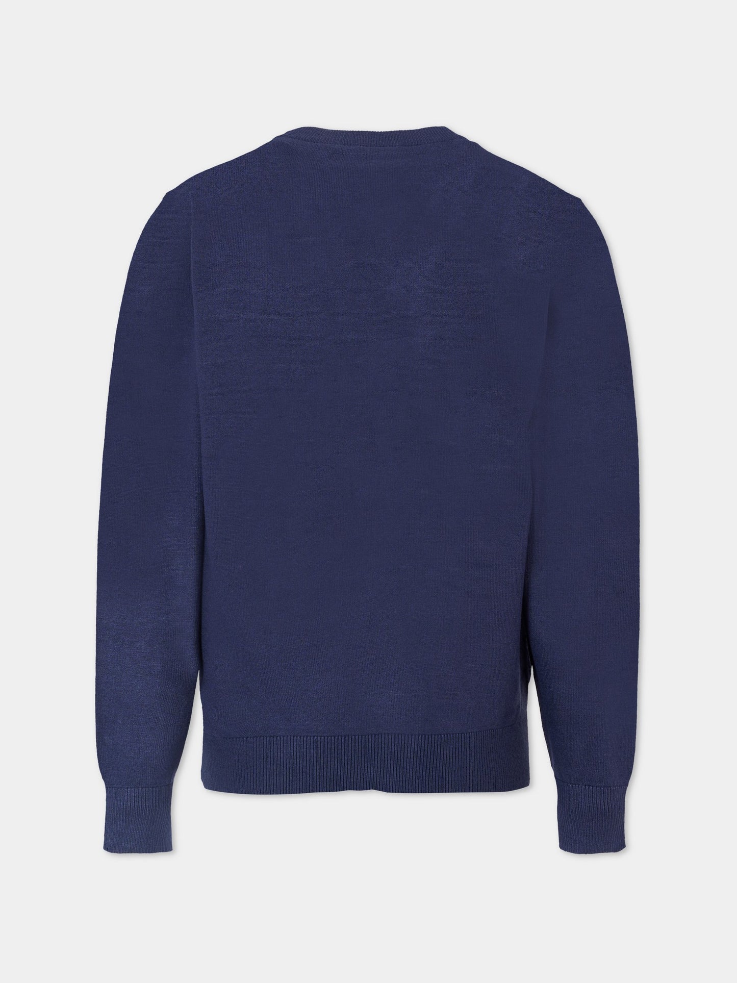 Cardigan blu per bambino con logo ricamato,Trussardi Junior,TBA25010CD PEACOAT