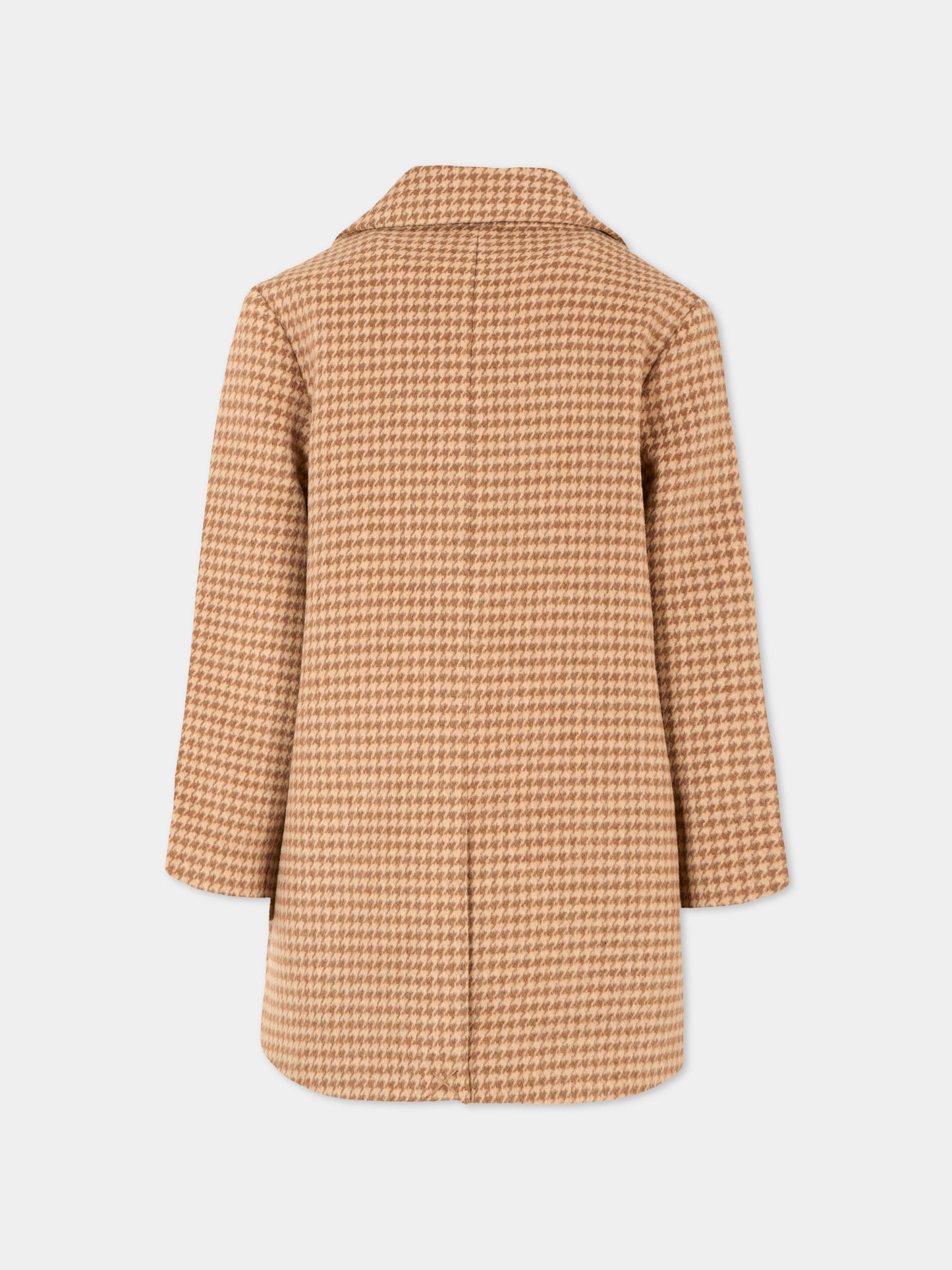 Cappotto marrone per bambino con logo ricamato,Trussardi Junior,TBA25119CP PINECONE