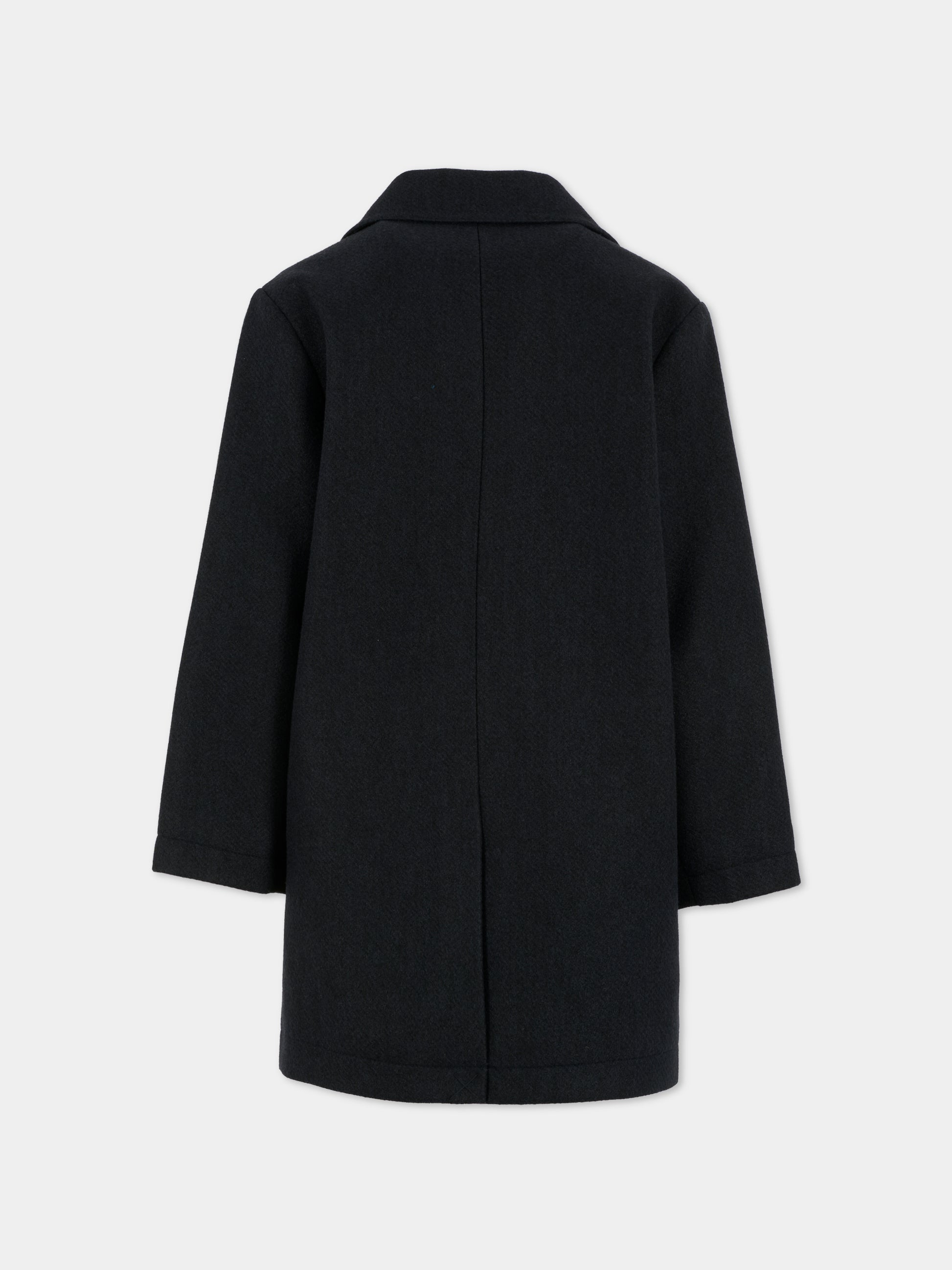 Cappotto blu per bambino con logo ricamato,Trussardi Junior,TBA25123CP PEACOAT