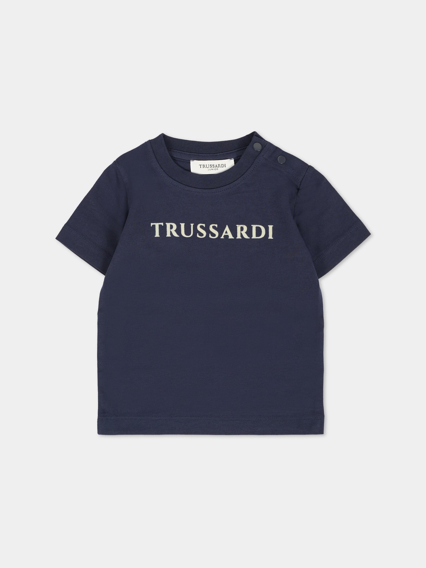 T-shirt blu per neonato con logo,Trussardi Junior,TIA25014TS PEACOAT