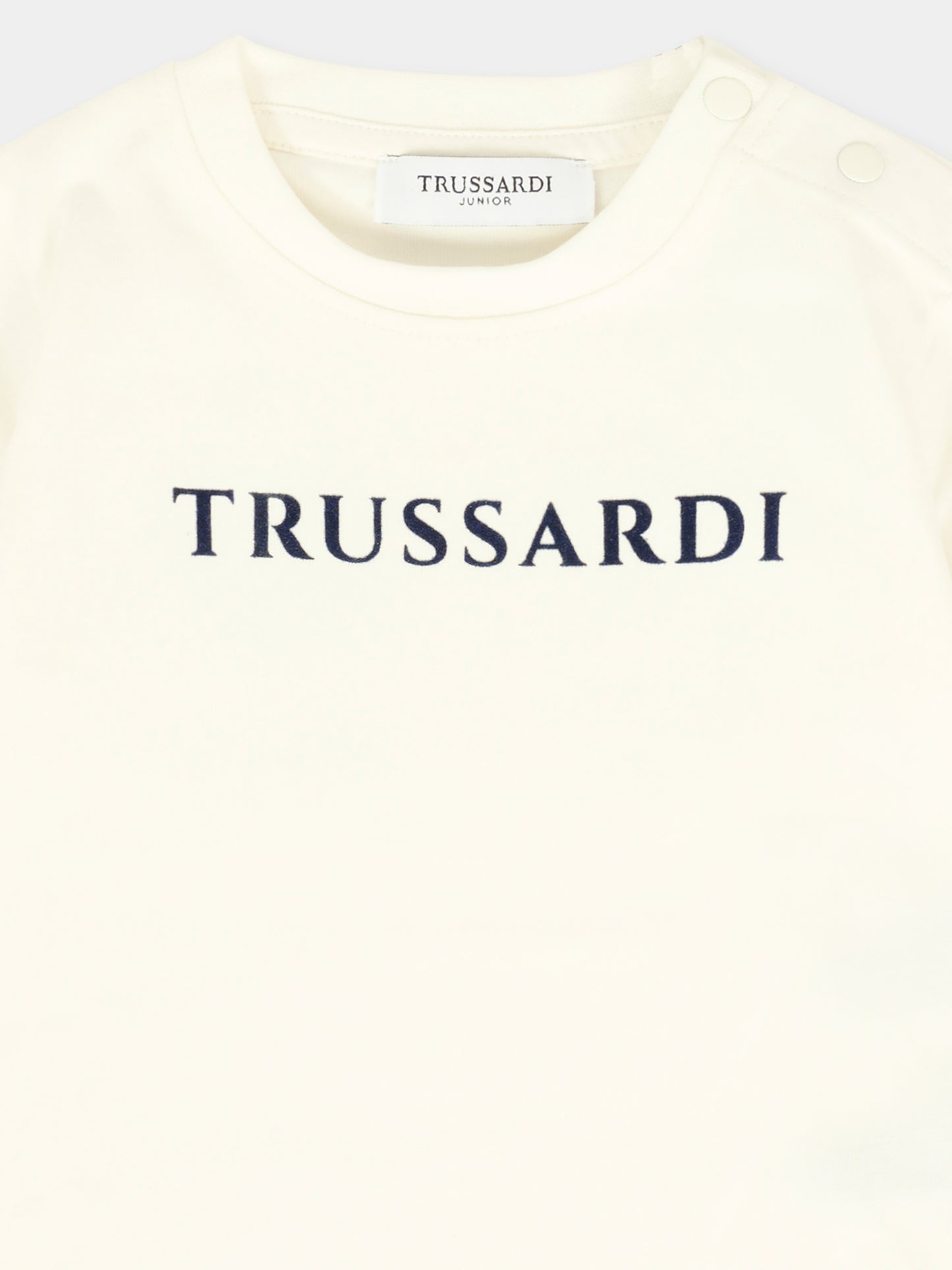 T-shirt bianca per neonato con logo,Trussardi Junior,TIA25014TS OFF-WHITE