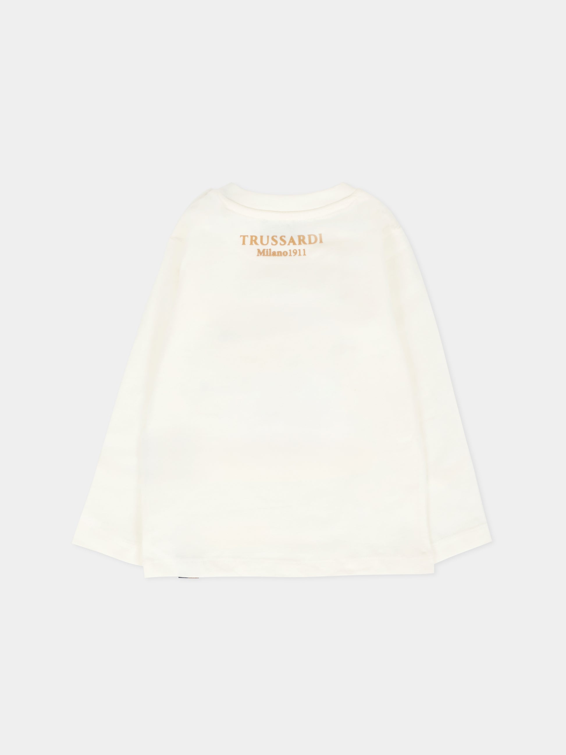 T-shirt avorio per neonato con cane,Trussardi Junior,TIA25073TS OFF-WHITE