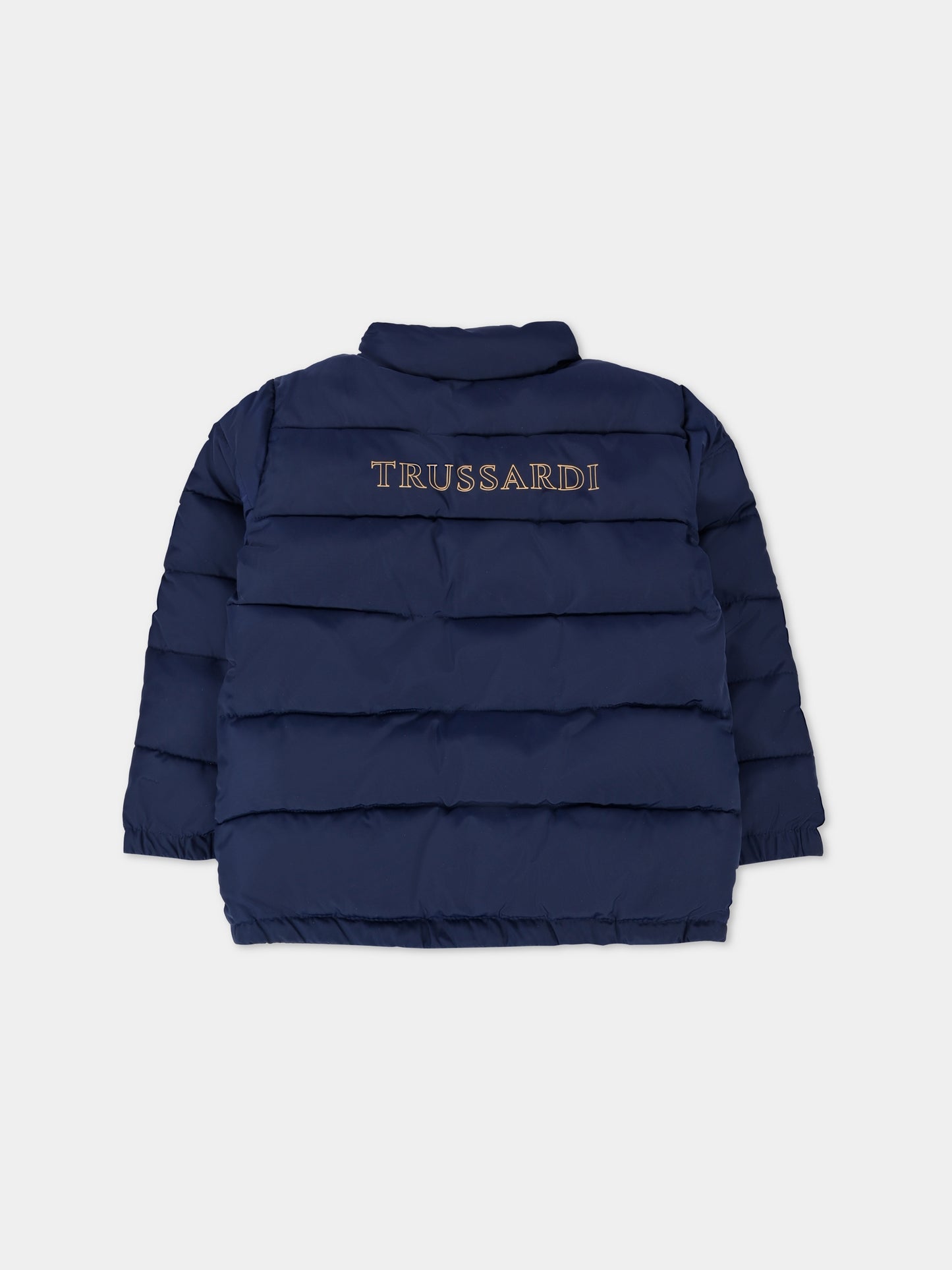 Piumino blu per neonato con logo,Trussardi Junior,TIA25066PI PEACOAT