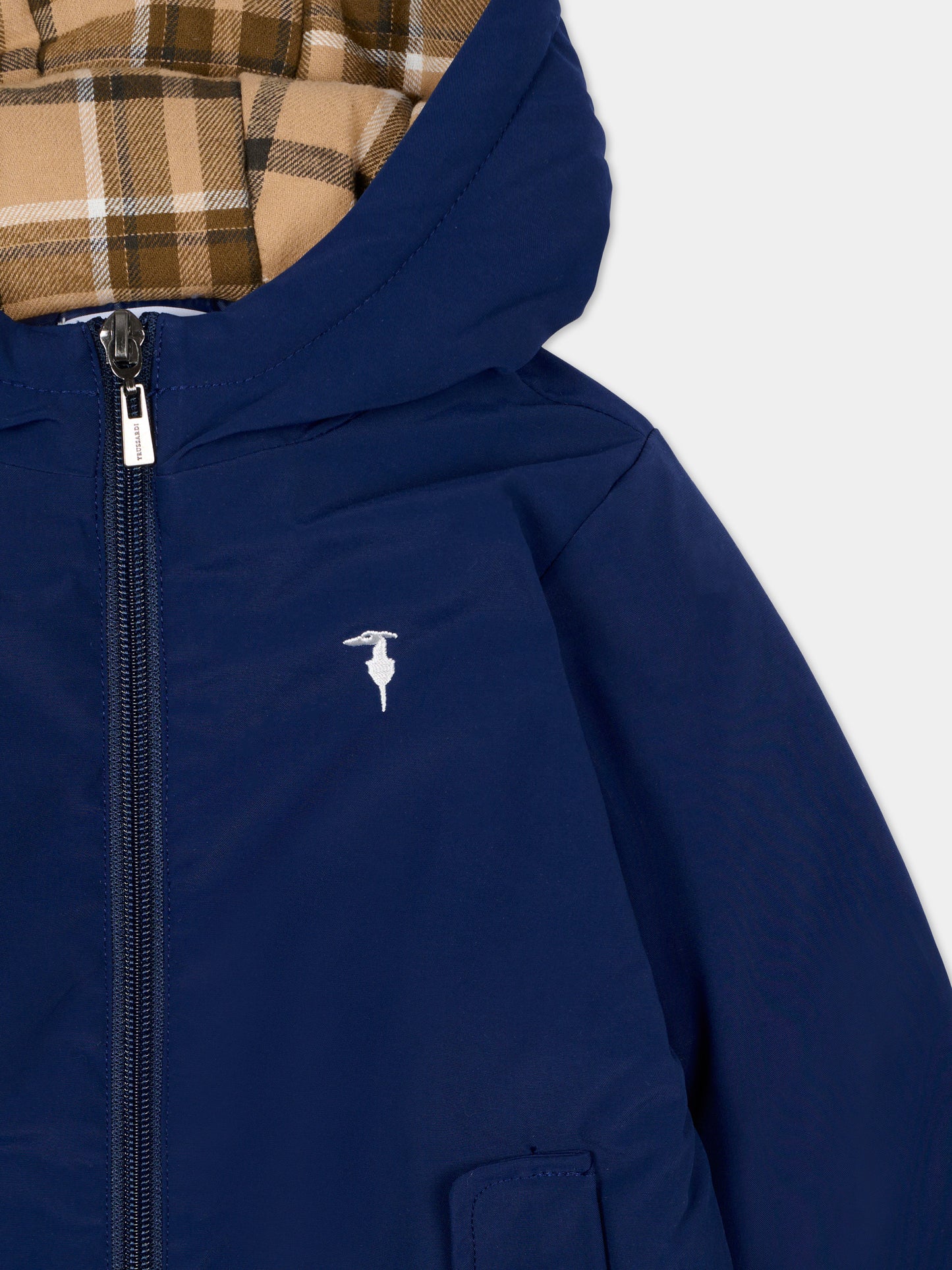 Piumino blu per neonato con logo,Trussardi Junior,TIA25090GB PEACOAT