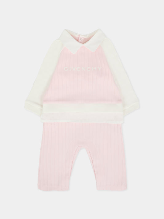 Tutina rosa per neonata con logo,Givenchy Kids,H30863 44Z