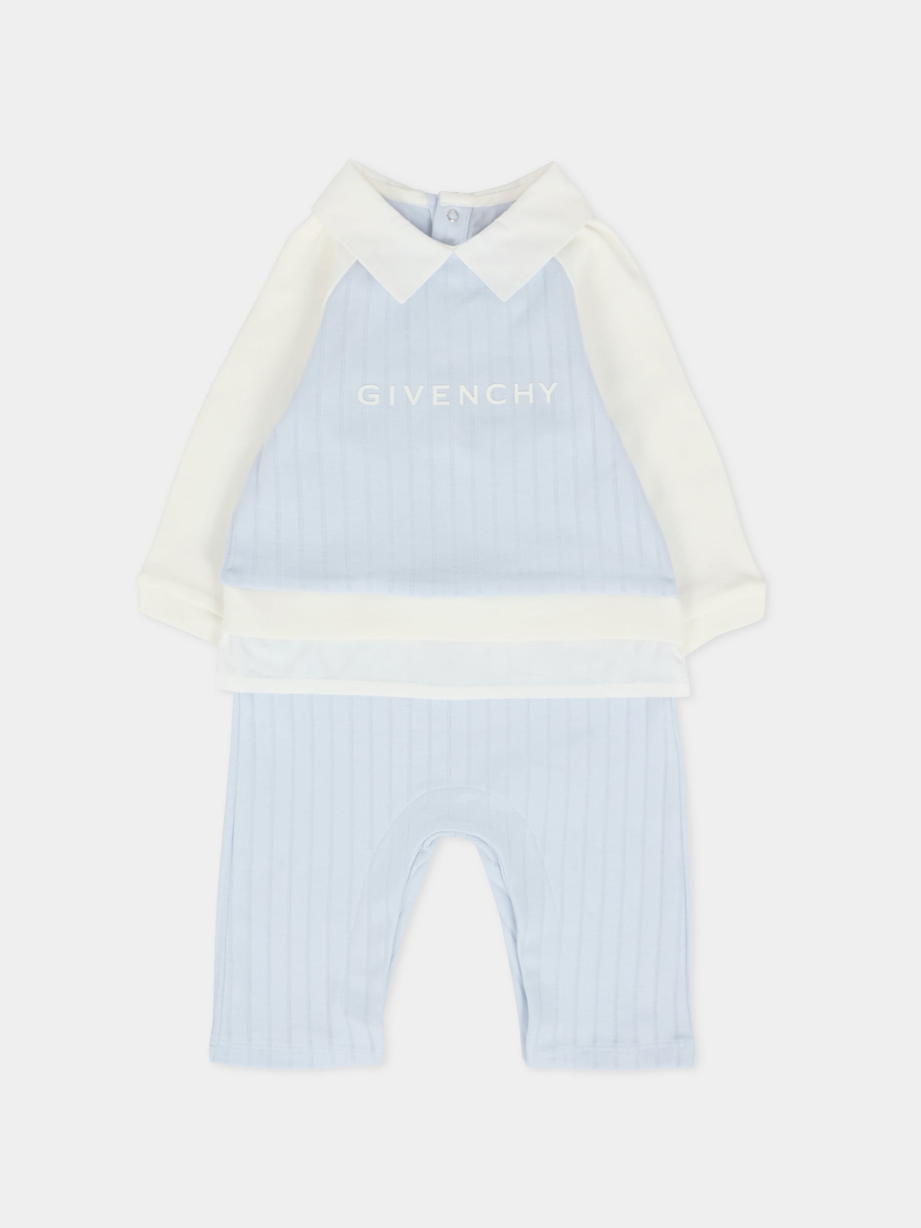Tutina celeste per neonato con logo,Givenchy Kids,H30863 771
