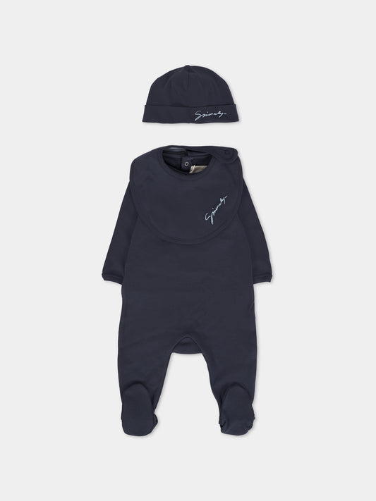 Set tutina blu per neonato con logo,Givenchy Kids,H30866 853