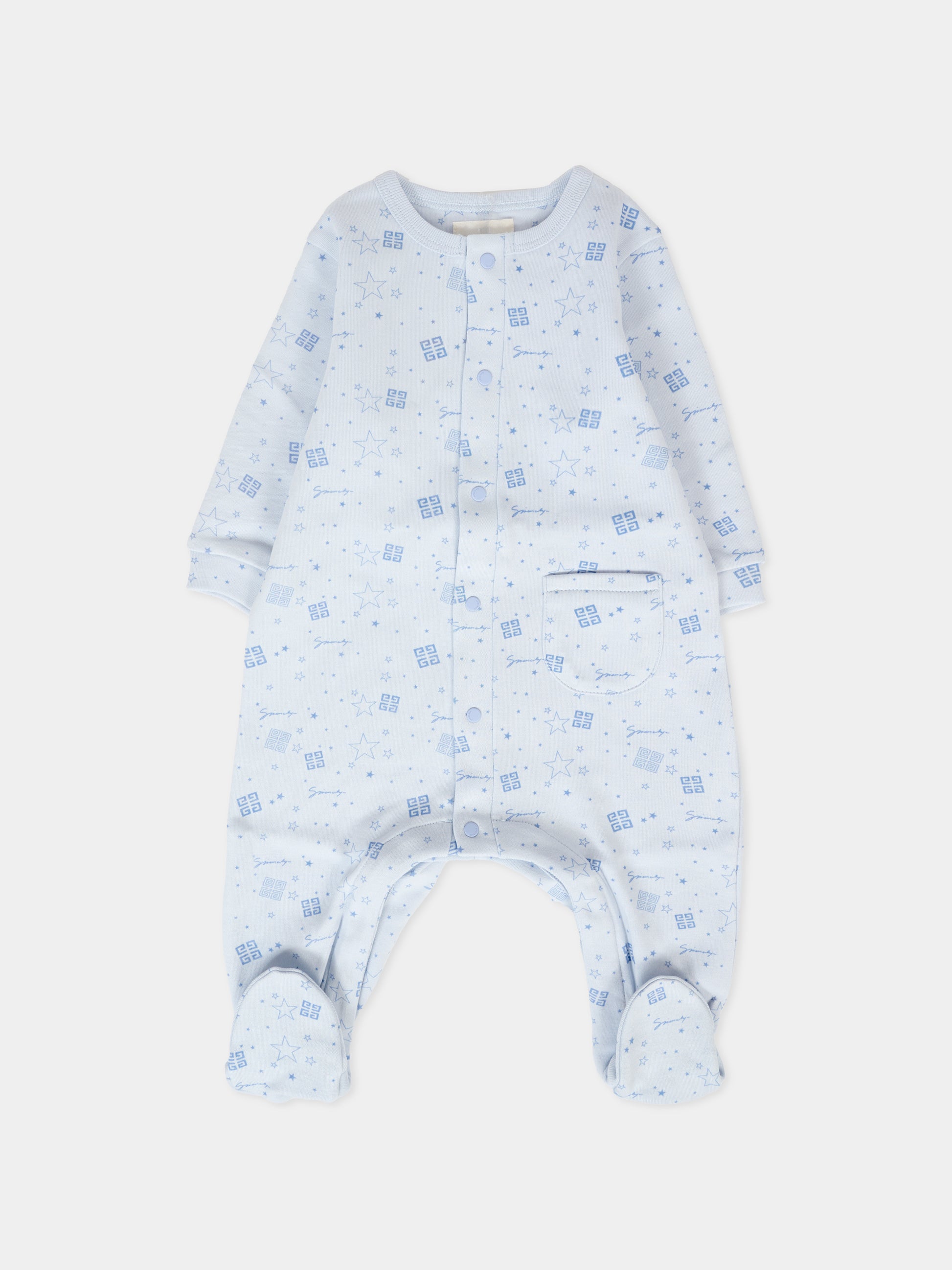 Tutina celeste per neonato con logo,Givenchy Kids,H30875 771