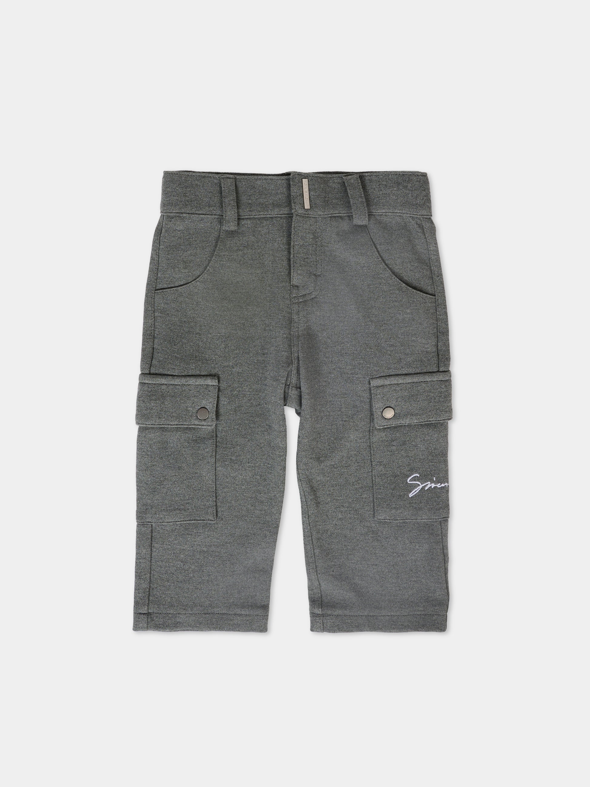 Pantaloni grigi per neonato con logo,Givenchy Kids,H30879 A83