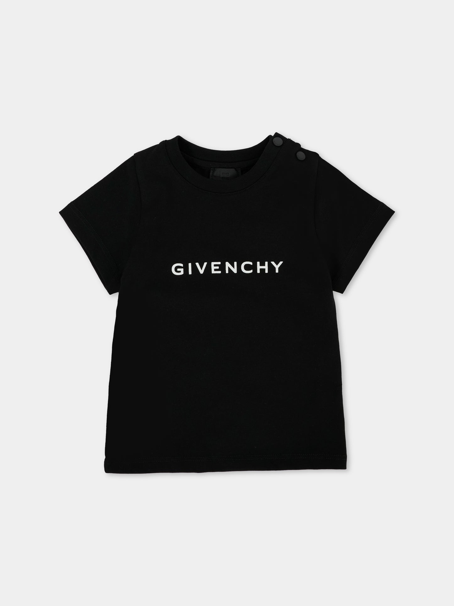 T-shirt nera per neonati con logo,Givenchy Kids,H30887 09B