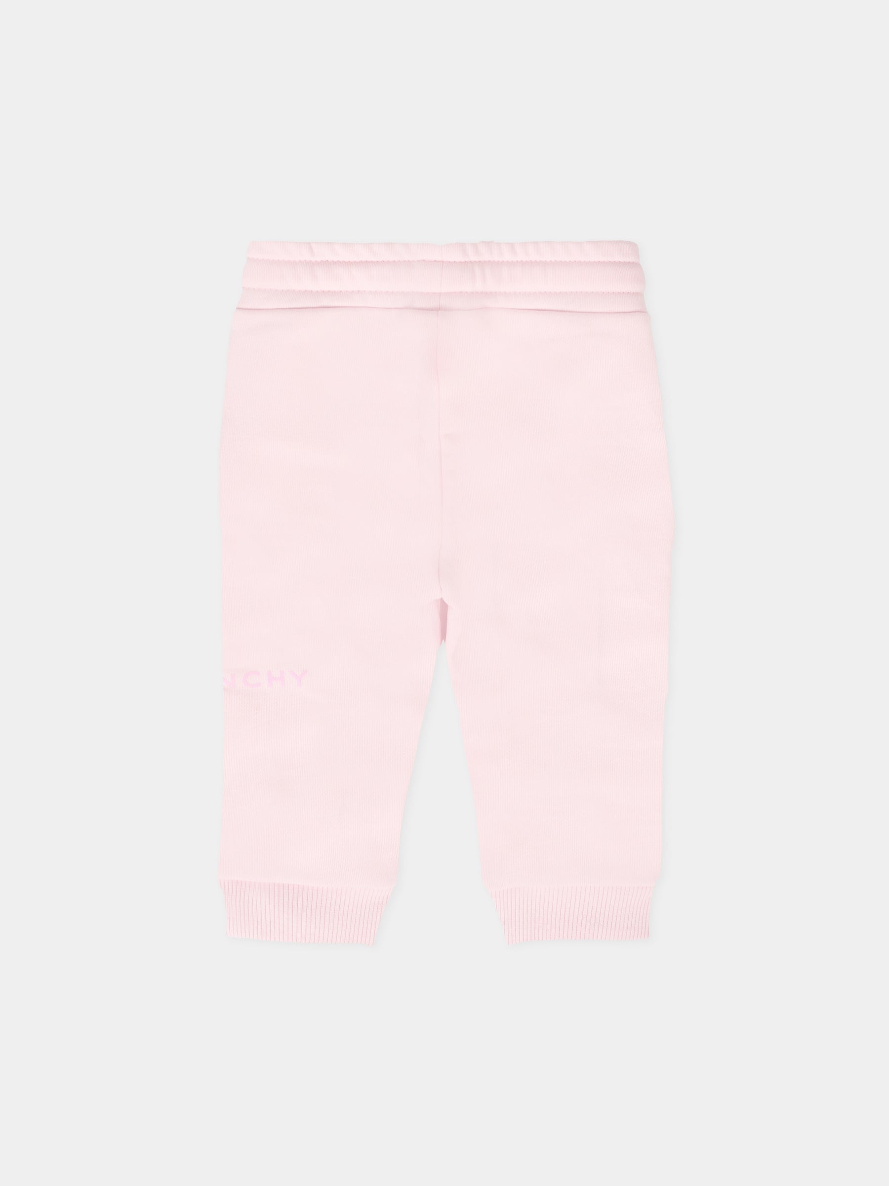 Pantaloni rosa per neonata con logo,Givenchy Kids,H30896 44Z