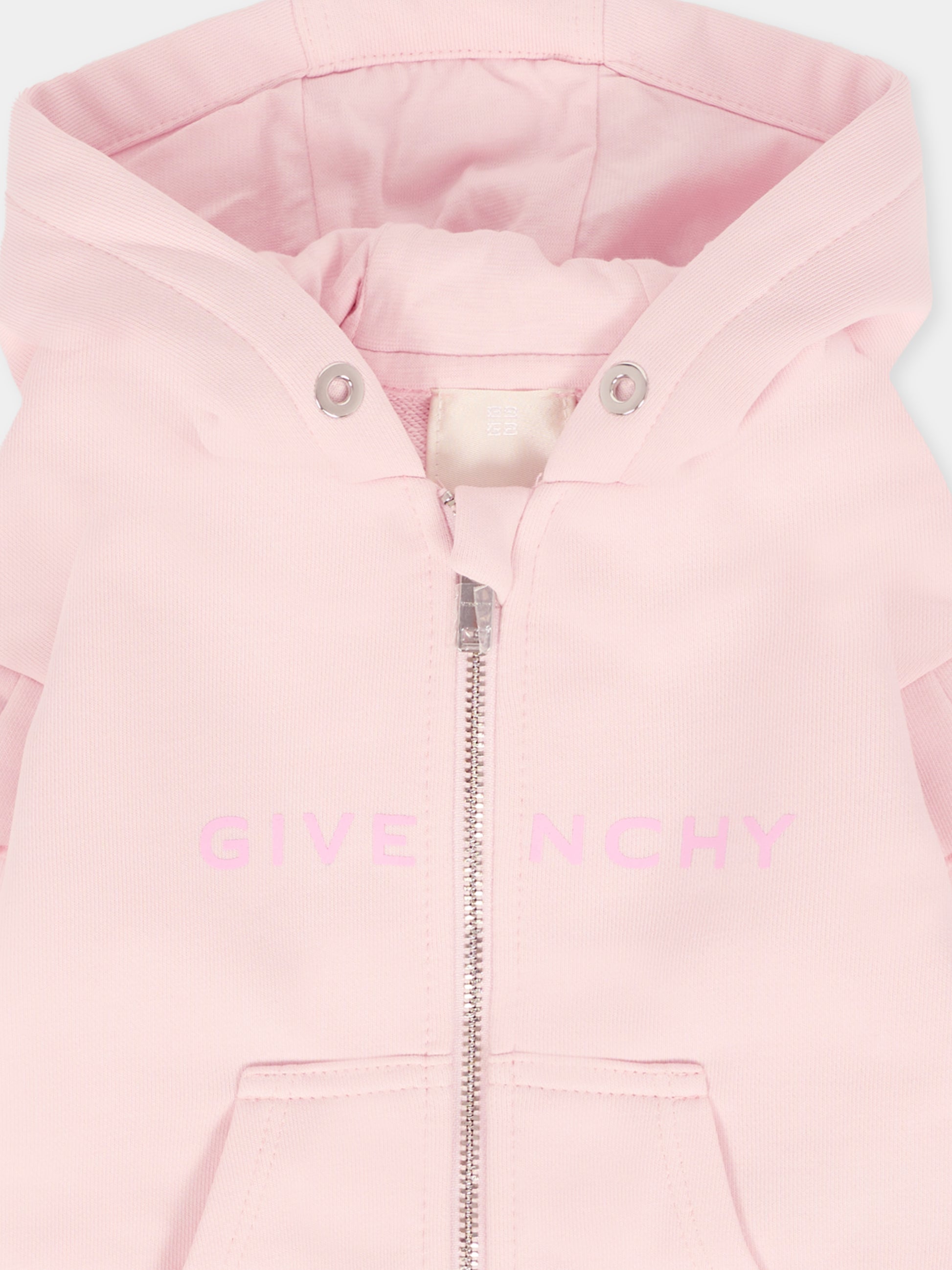 Felpa rosa per neonata con logo,Givenchy Kids,H30898 44Z