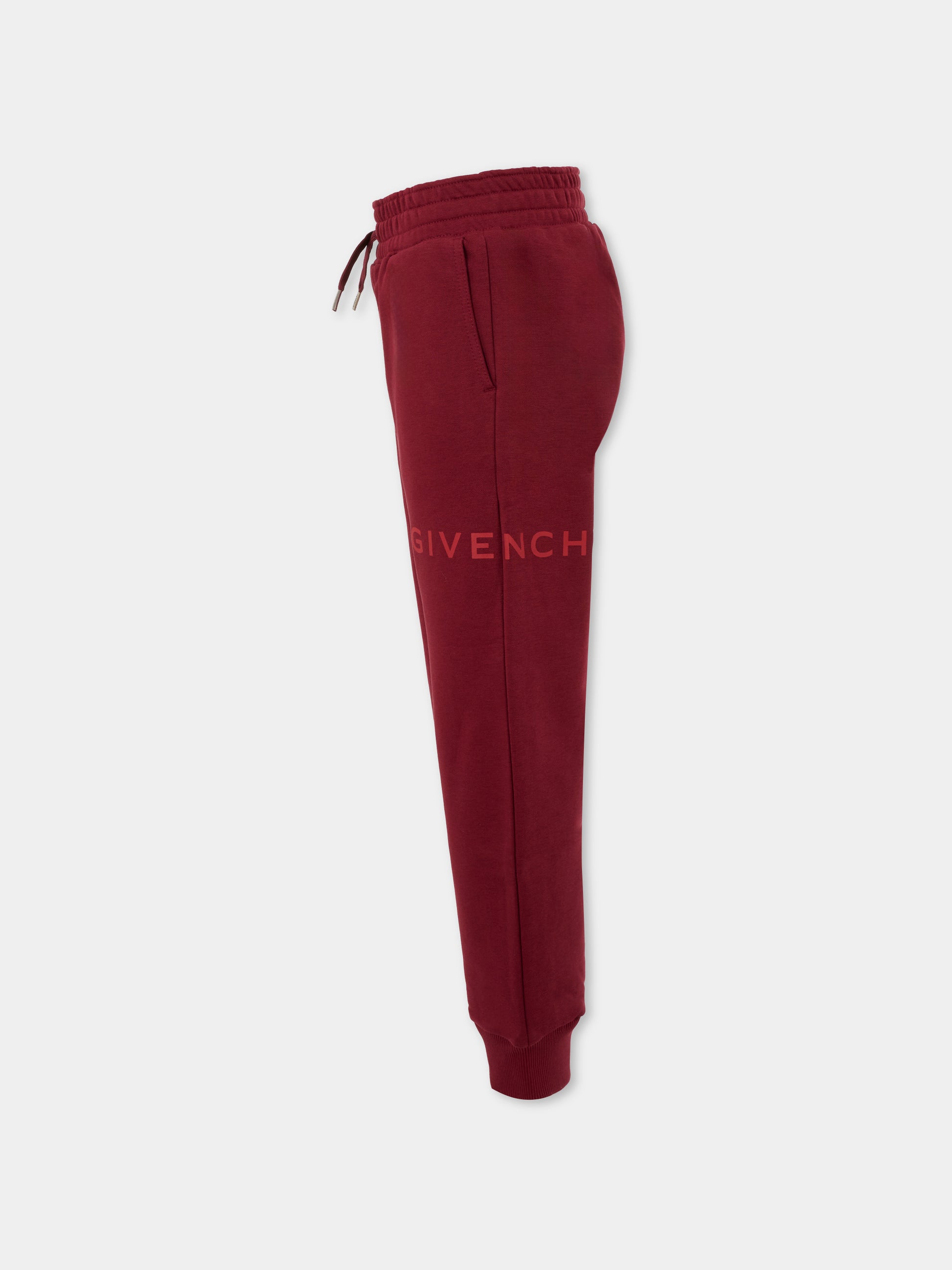 Pantaloni bordeaux per bambini con logo,Givenchy Kids,H30922 95C