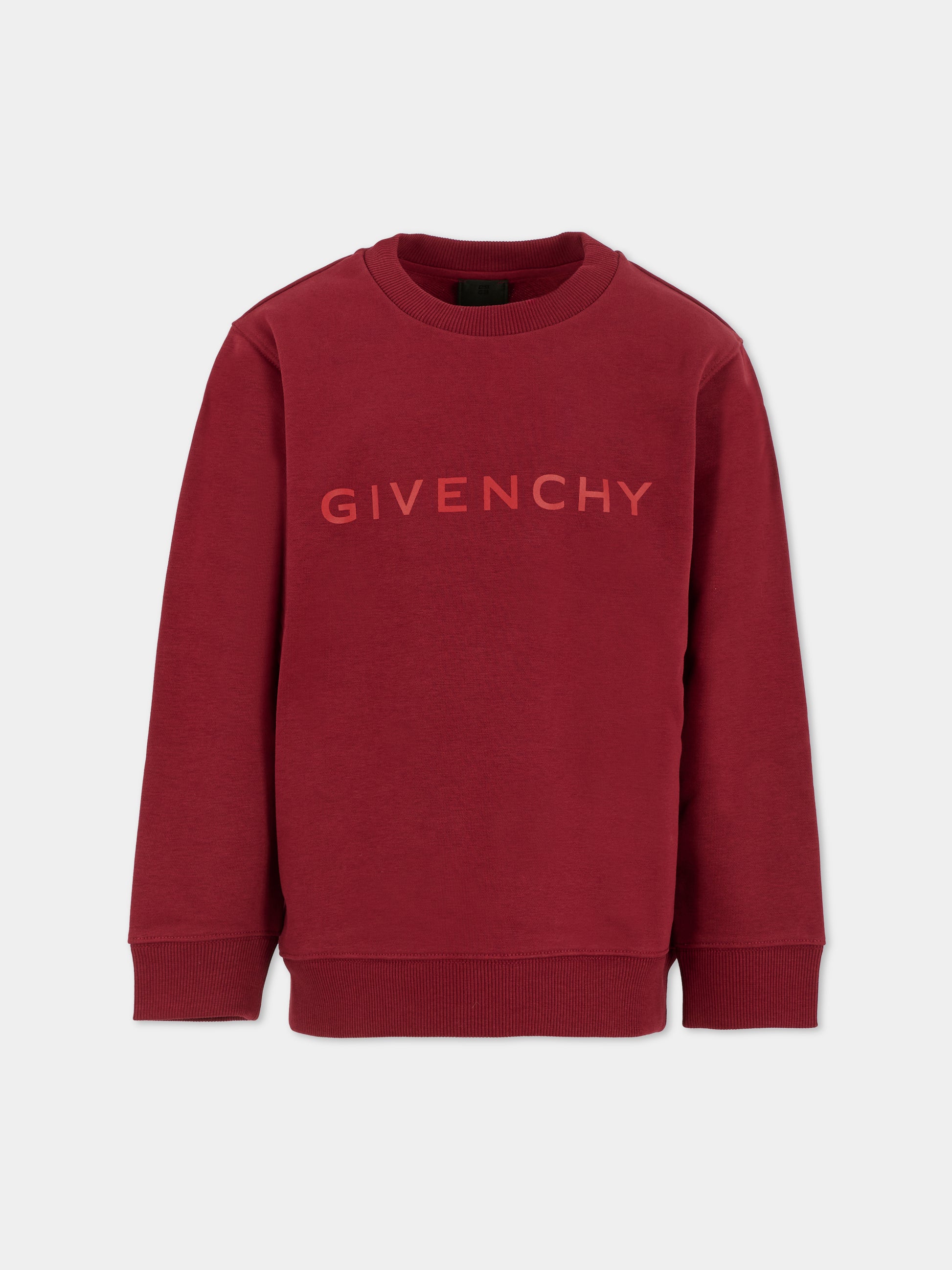 Felpa bordeaux per bambini con logo,Givenchy Kids,H30937 95C