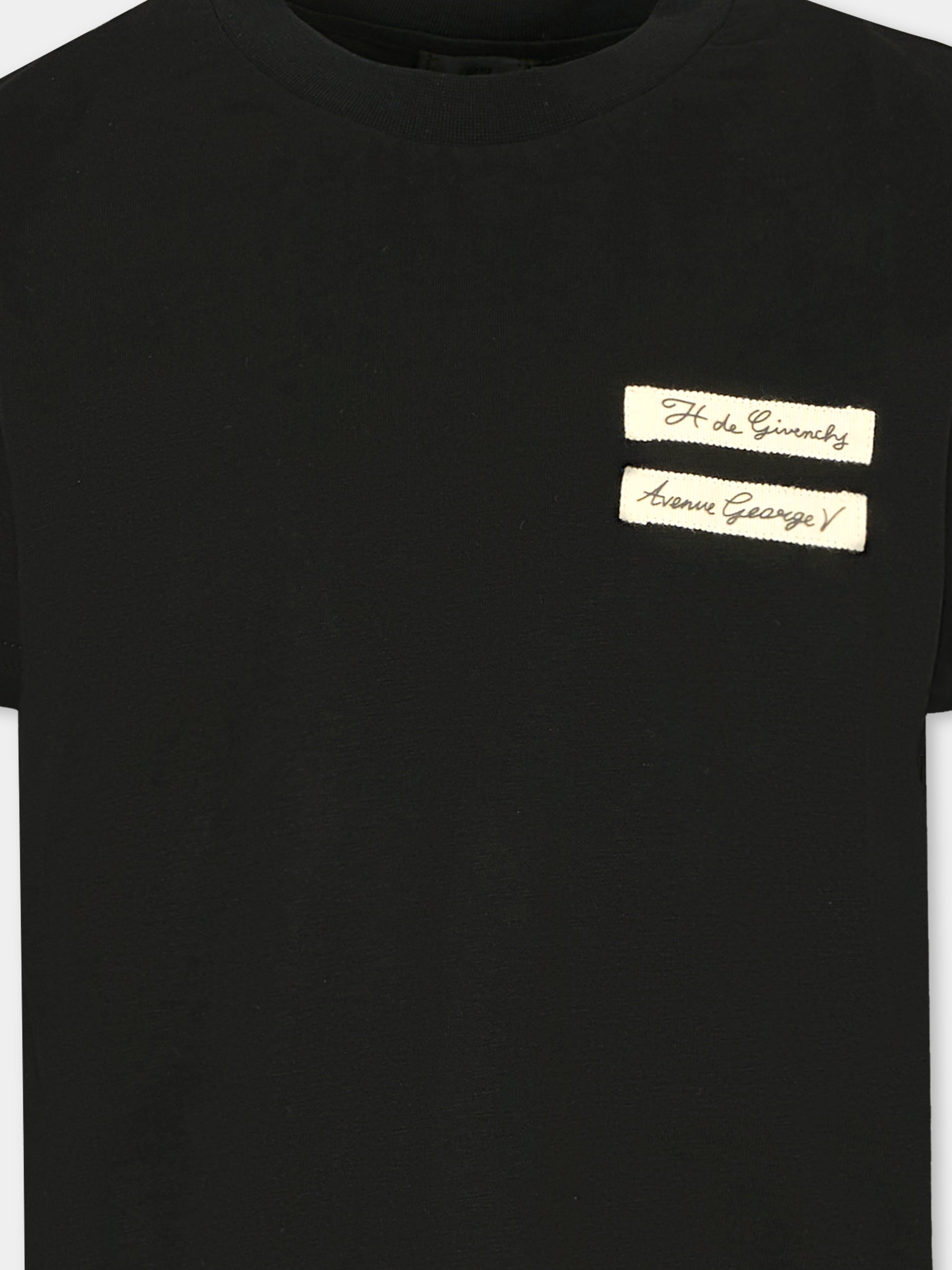 T-shirt nera per bambini con logo,Givenchy Kids,H30959 09B