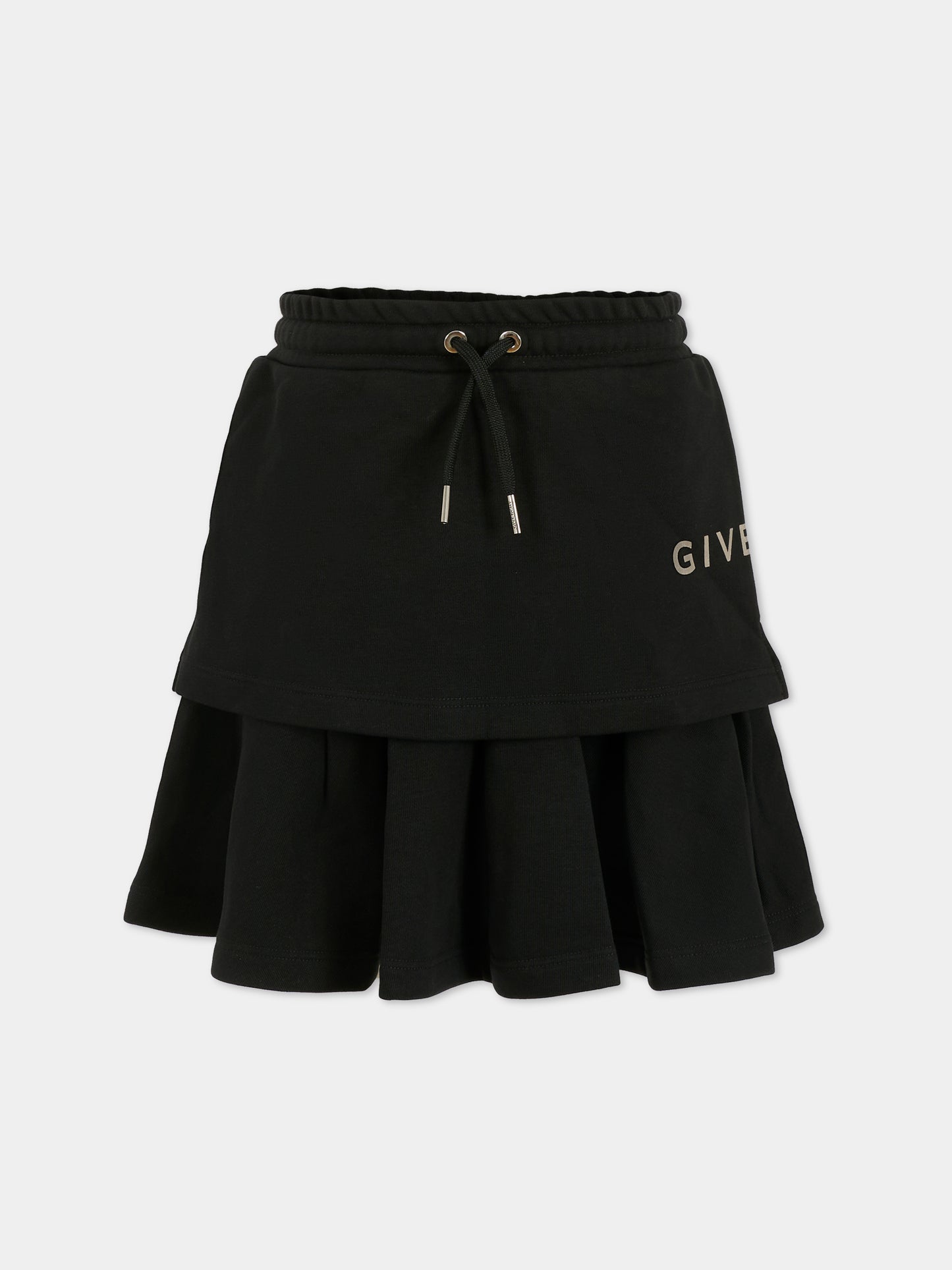 Gonna nera per bambina con logo,Givenchy Kids,H30975 09B
