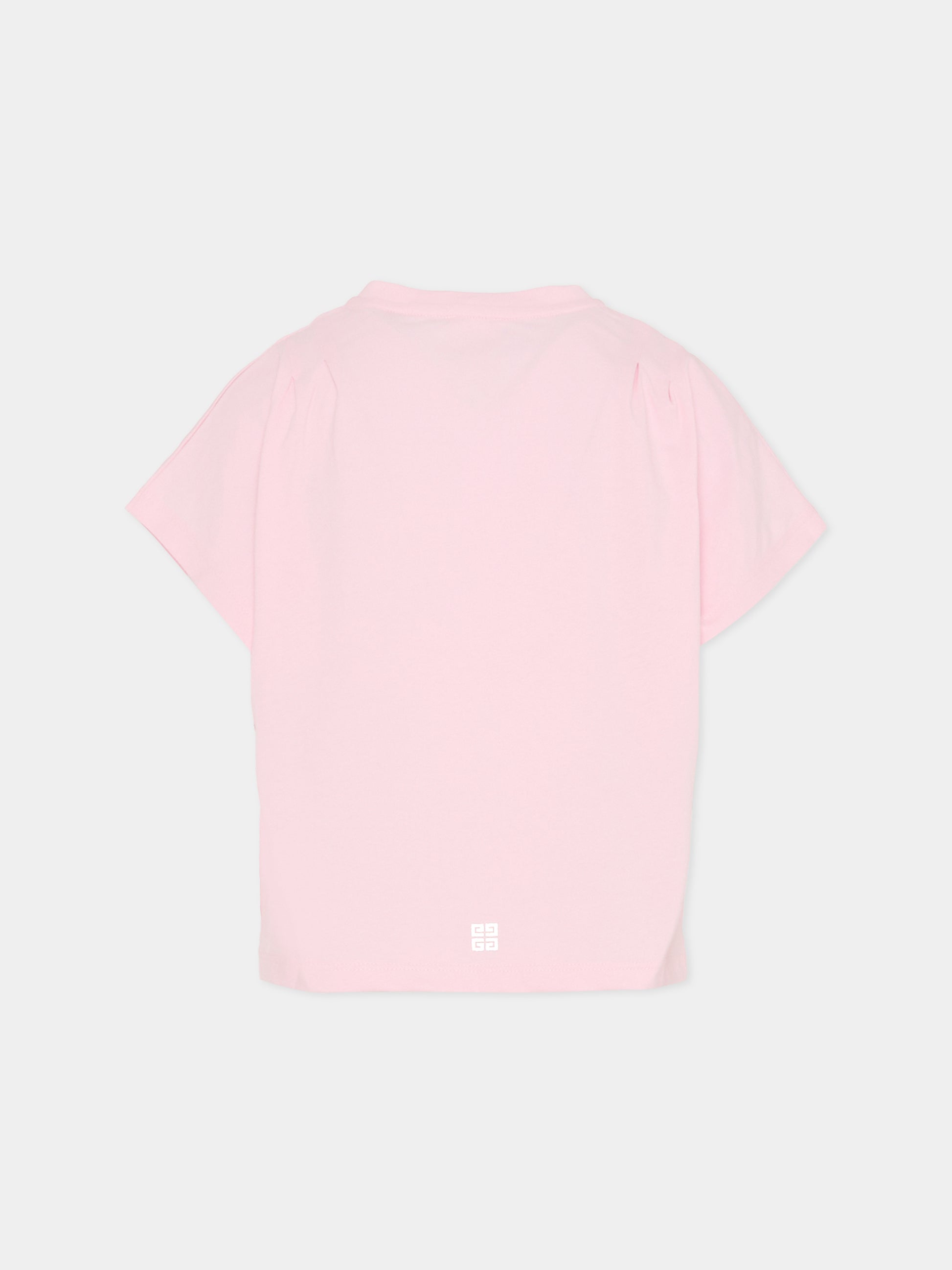 T-shirt rosa per bambina con logo,Givenchy Kids,H31010 44Z