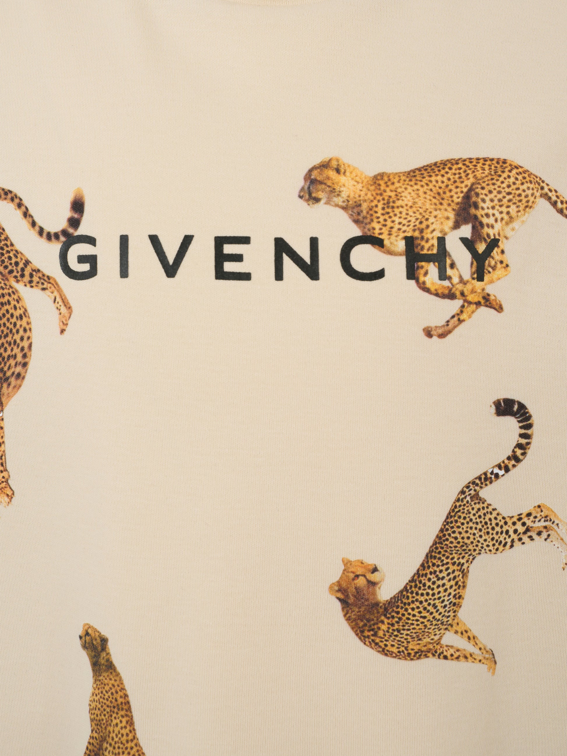 T-shirt crop avorio per bambina con leopardo all over,Givenchy Kids,H31040 184