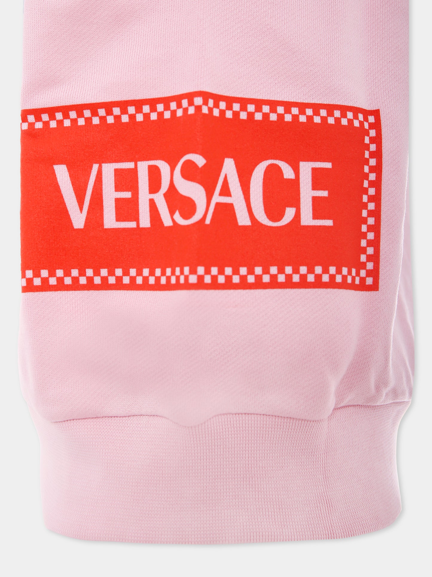Felpa rosa con '90s vintage logo per bambina,Versace,1018577 1A13182 2PZ60