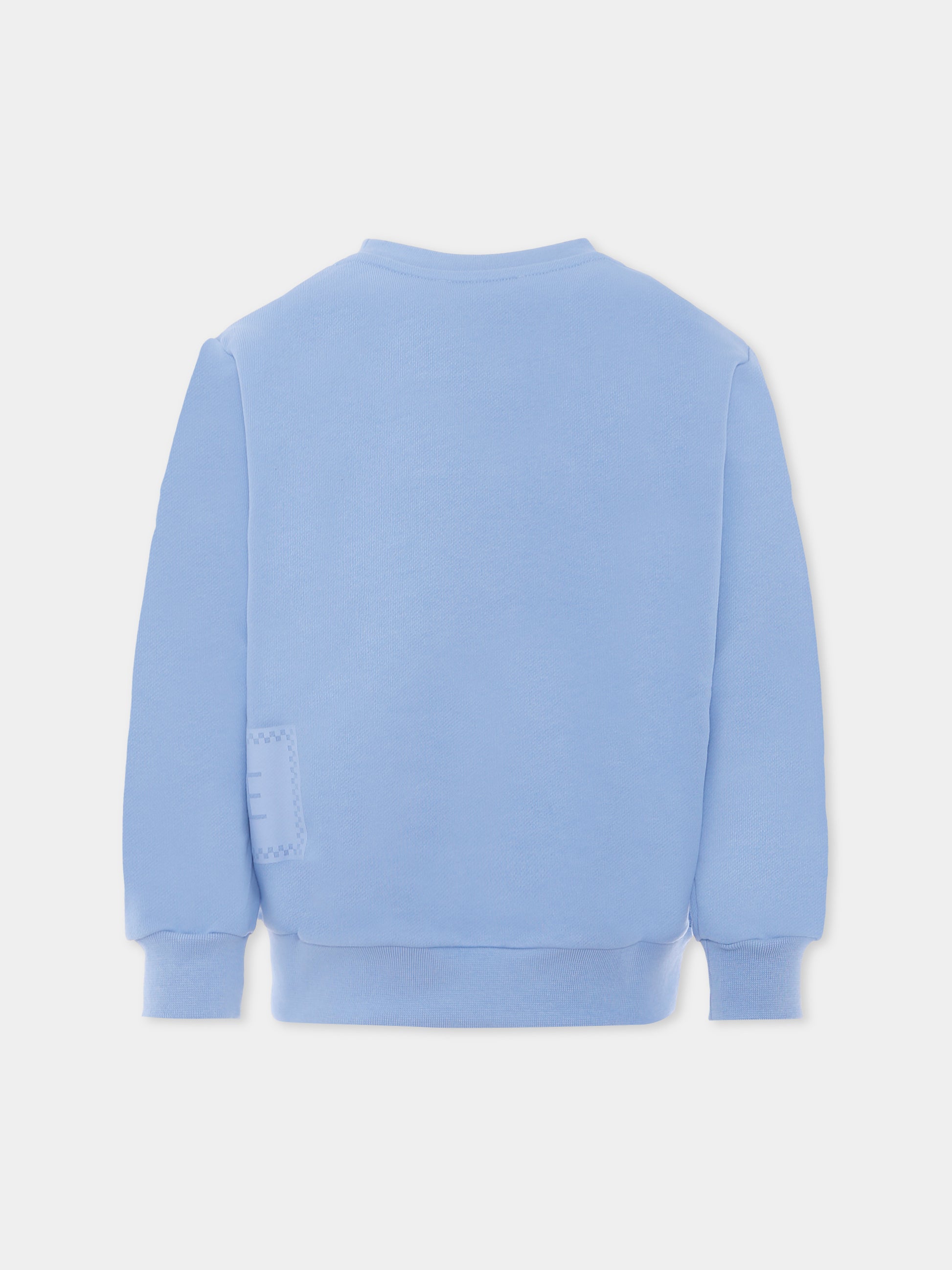 Felpa celeste con '90s vintage logo per bambino,Versace,1018577 1A13182 2V300