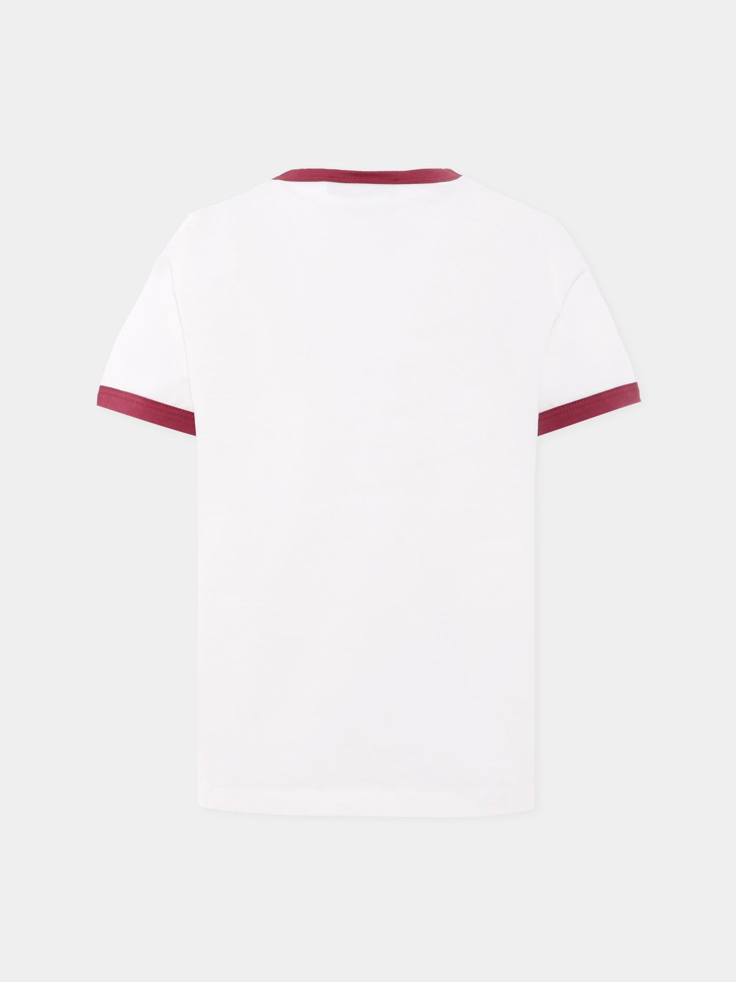 T-shirt avorio con logo bordeaux per bambini,Versace,1020651 1A14933 6WH20