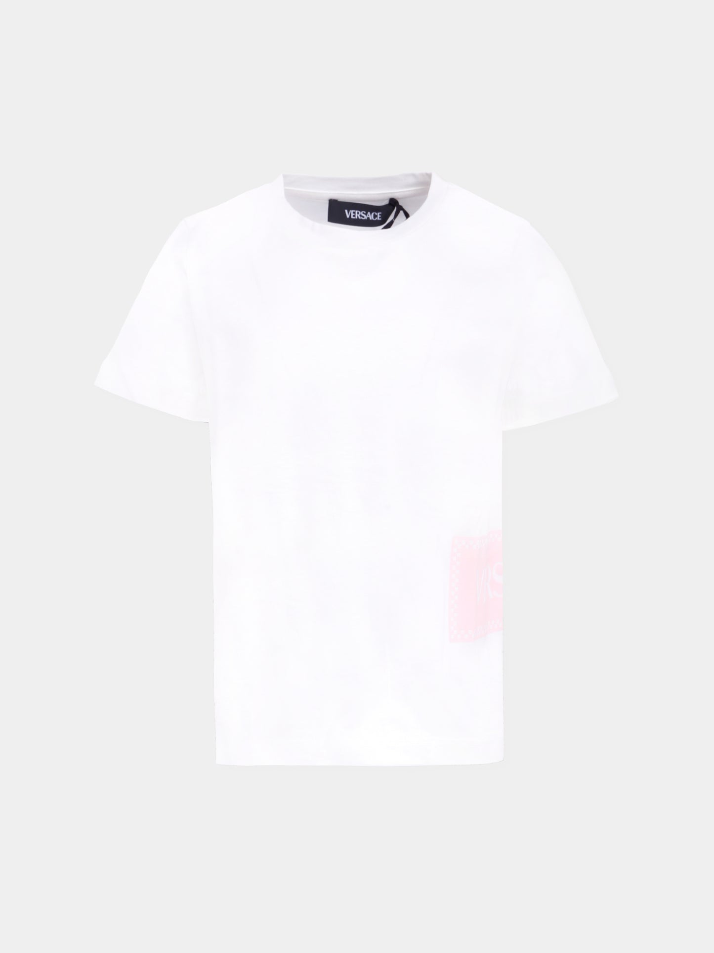 T-shirt bianca con '90s vintage logo per bambina,Versace,1018570 1A15441 2WL90