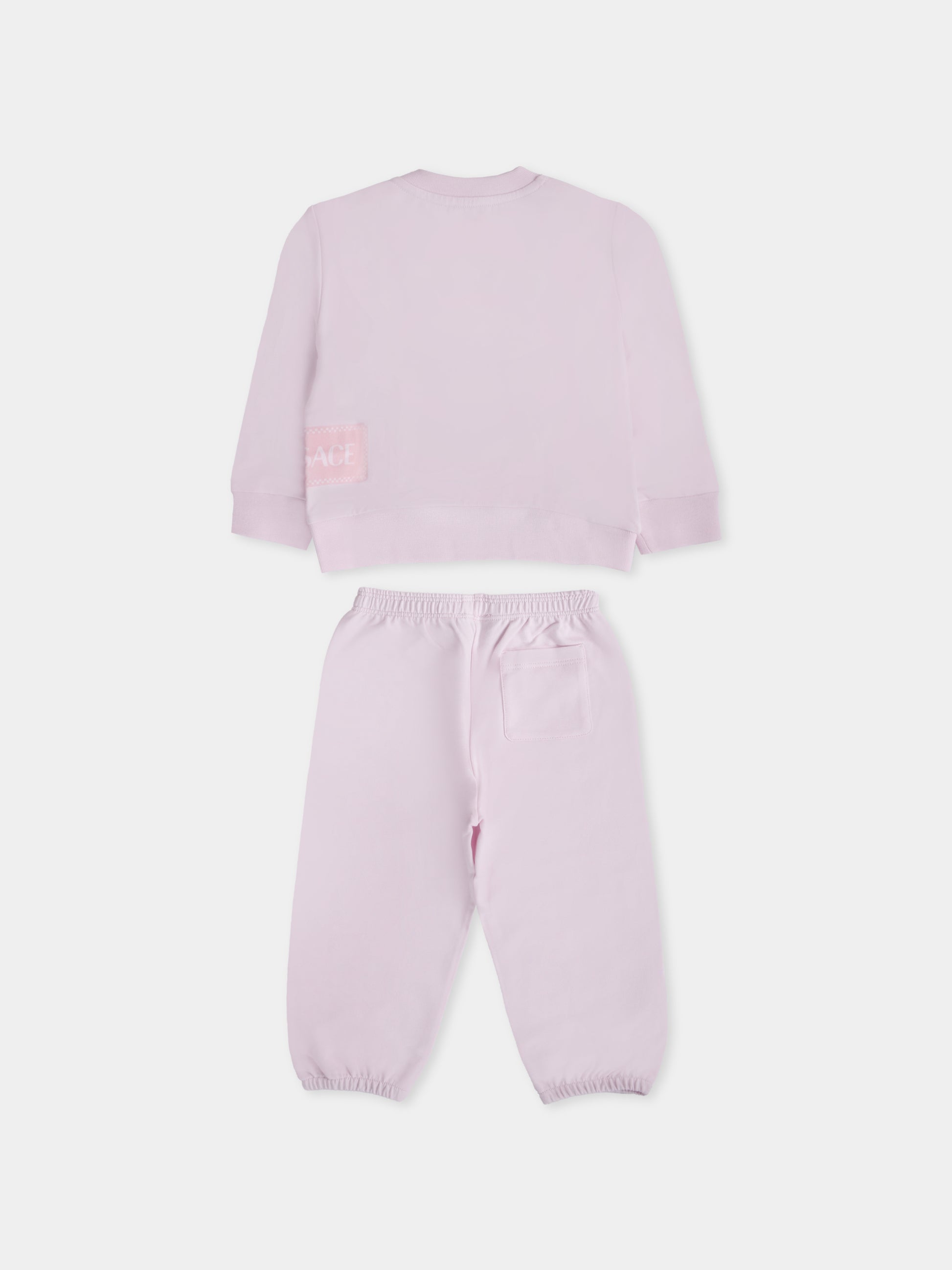 Completo sportivo rosa con '90s vintage logo per neonata,Versace,1017967 1A15248 2P3A0