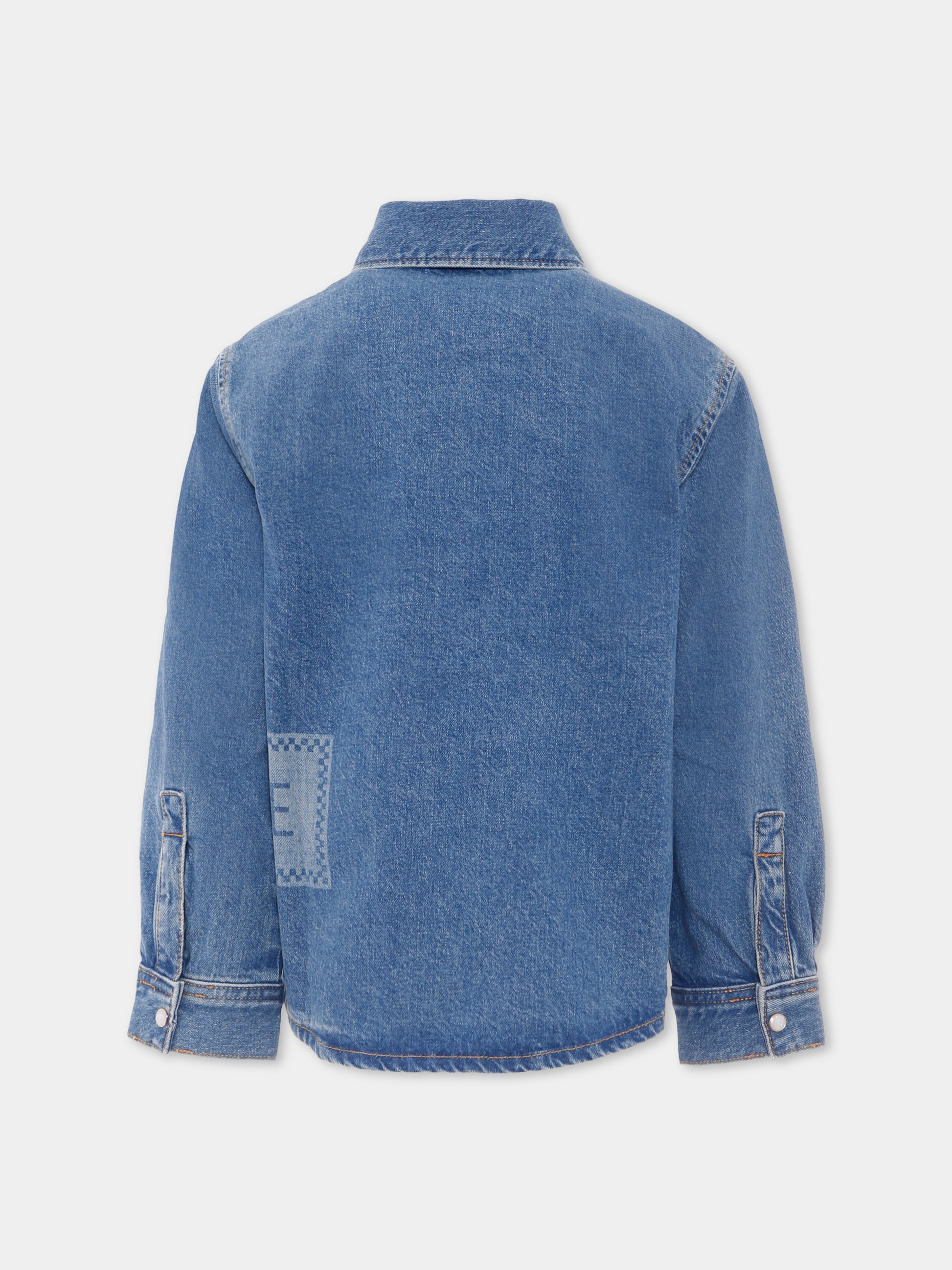 Camicia blu per bambino con logo Versace '90 vintage,Versace,1020672 1A14287 1D200