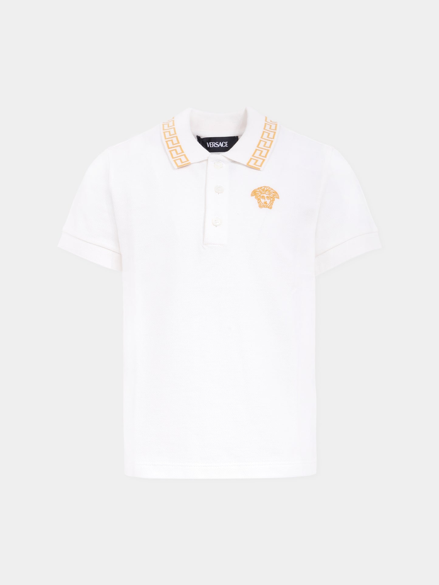 Polo avorio con Medusa per bambino,Versace,1018617 1A13012 2W110