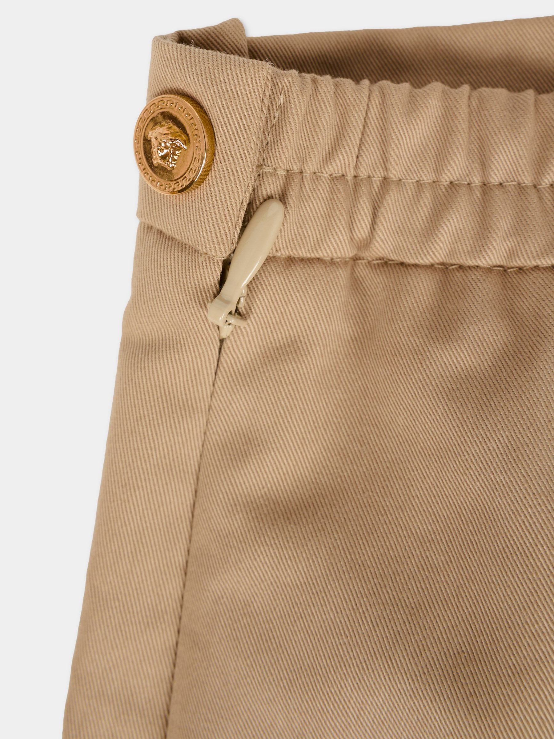 Gonna beige per neonata con stampa Barocco,Versace,1021040 1A14822 2KS40