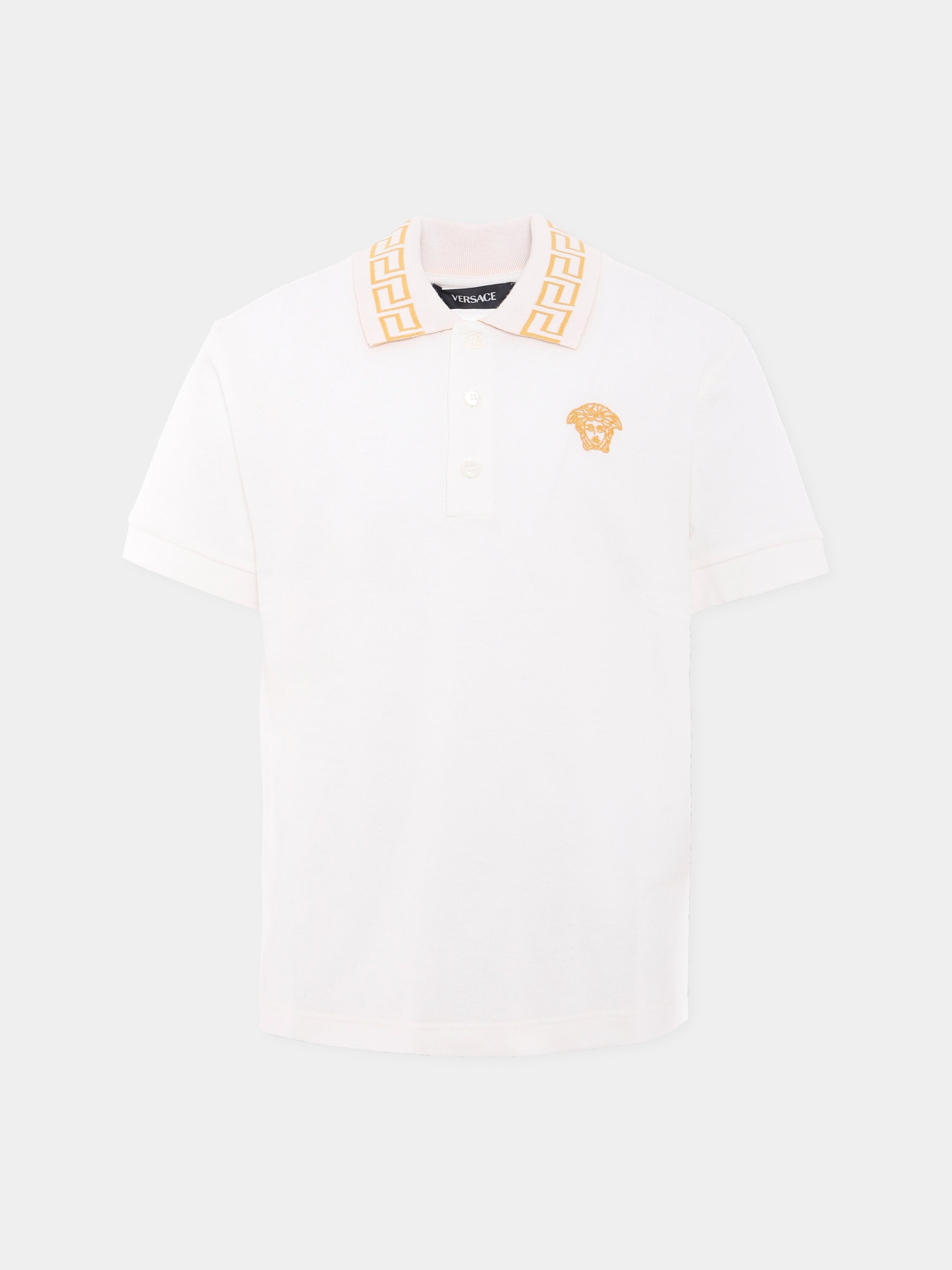 Polo avorio con Medusa per bambino,Versace,1018495 1A13012 2W110