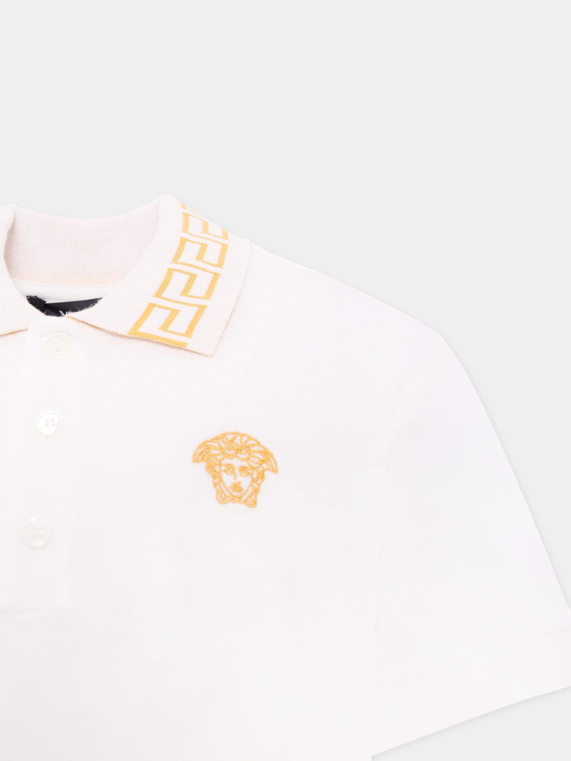 Polo avorio con Medusa per bambino,Versace,1018495 1A13012 2W110